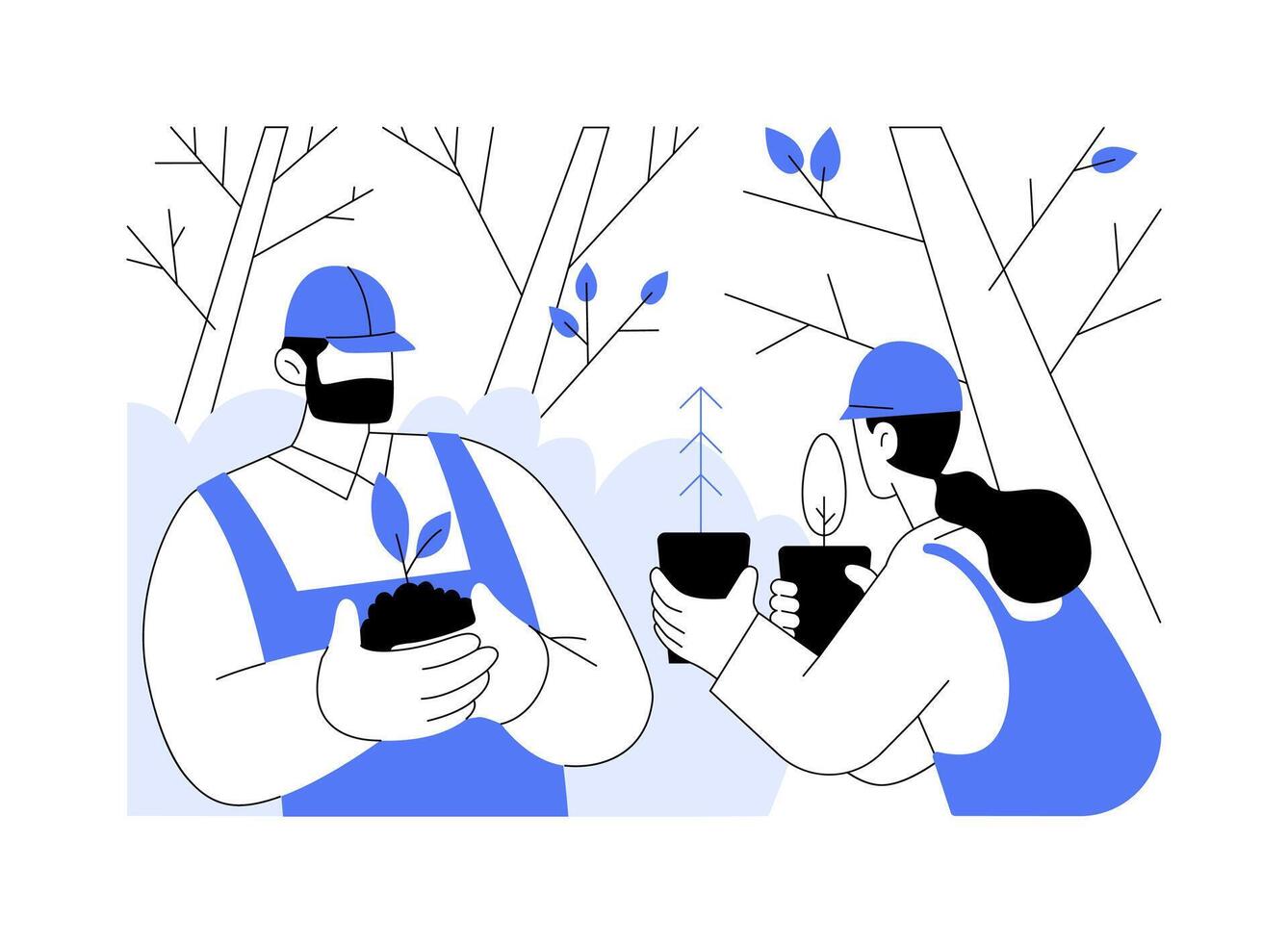 Sustainable forest management abstract concept illustration. vector