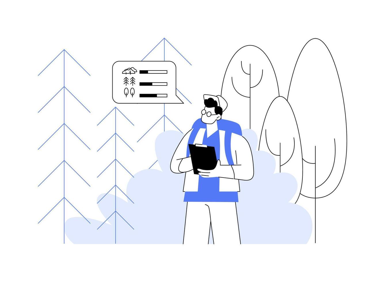 Collect biodiversity data abstract concept illustration. vector