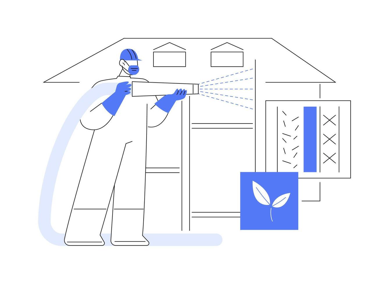 Ecowool insulation abstract concept illustration. vector