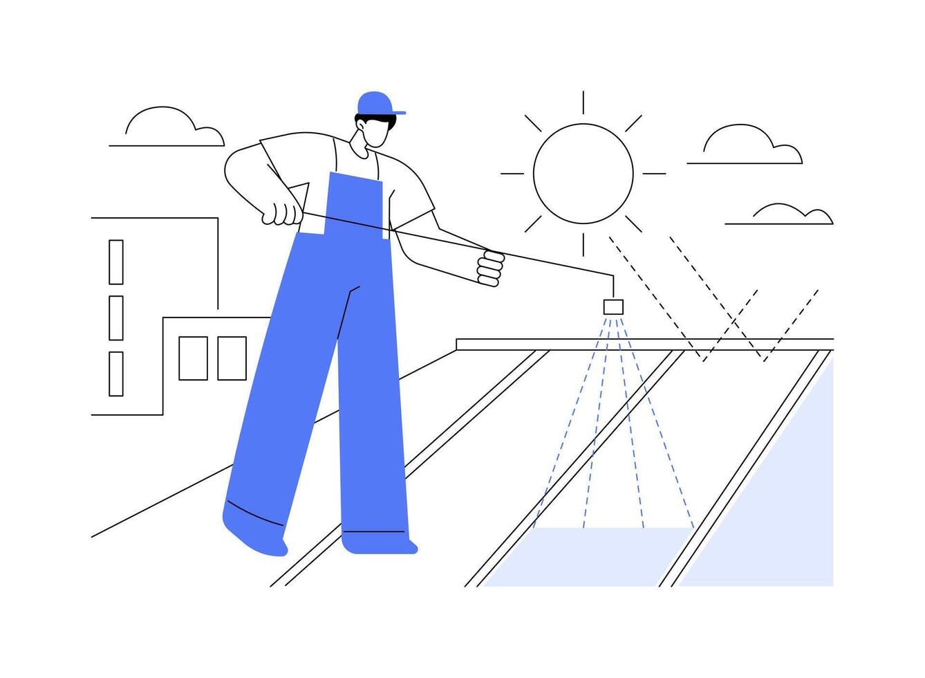 Reflective roof coating abstract concept illustration. vector