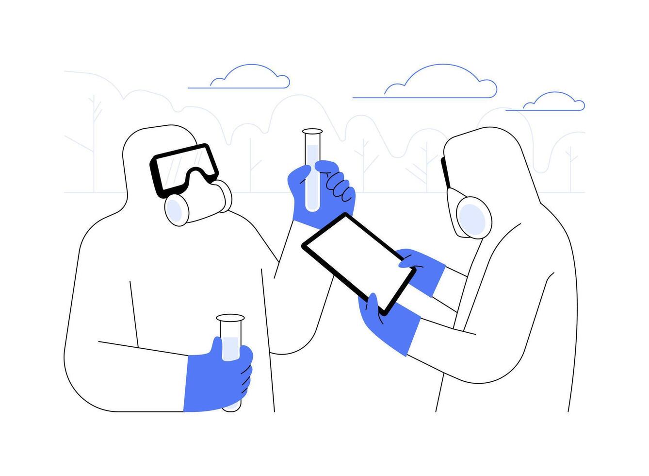 Biohazard sampling abstract concept illustration. vector