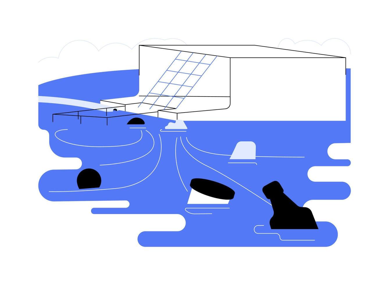 River cleanup abstract concept illustration. vector