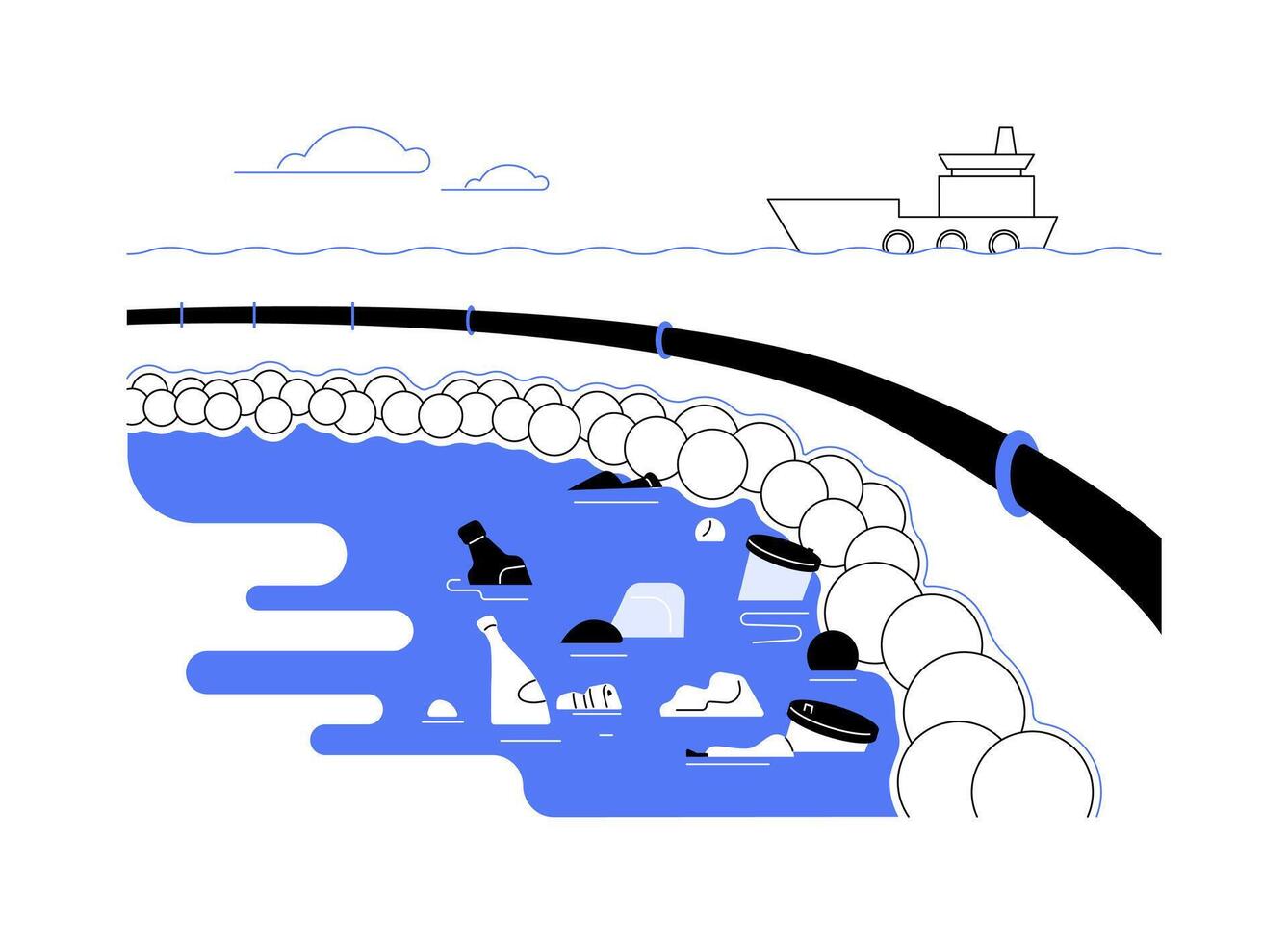 Ocean cleanup project abstract concept illustration. vector
