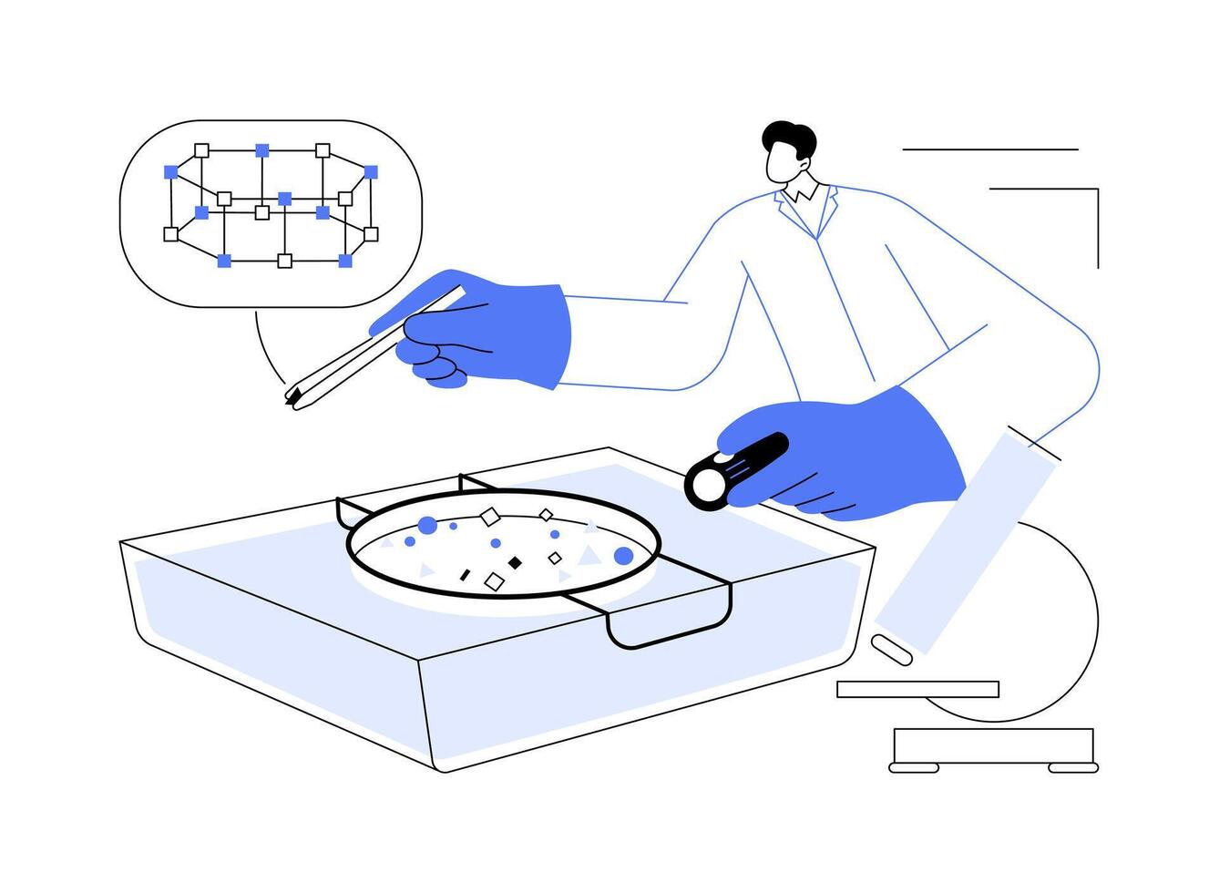Microplastics problem abstract concept illustration. vector