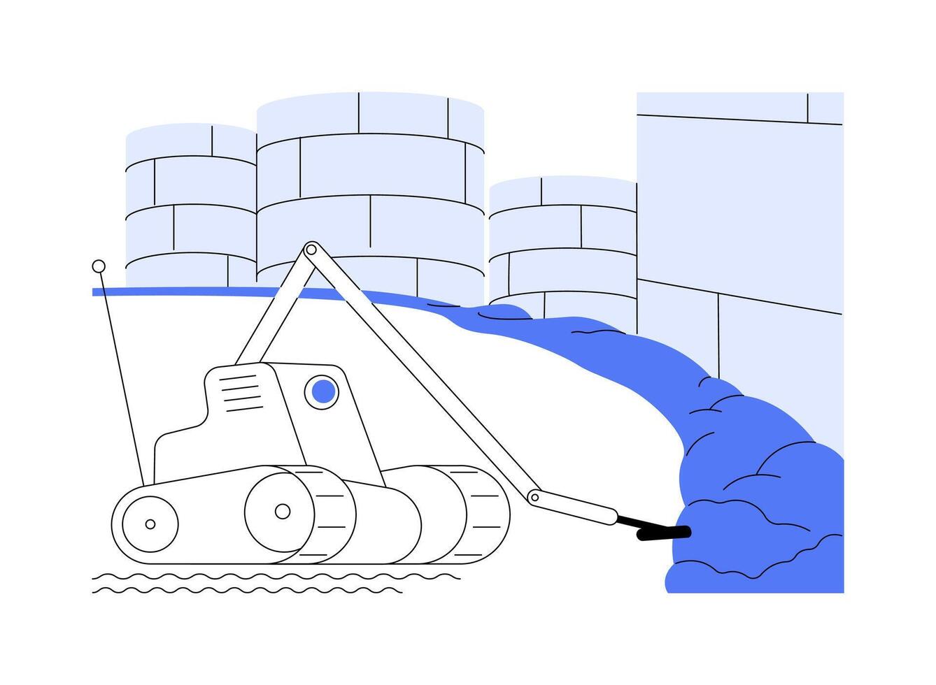 Using robots in radioactive zone abstract concept illustration. vector