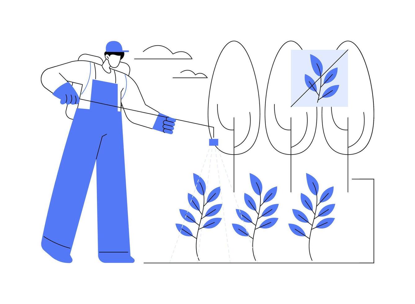 Weed control abstract concept illustration. vector