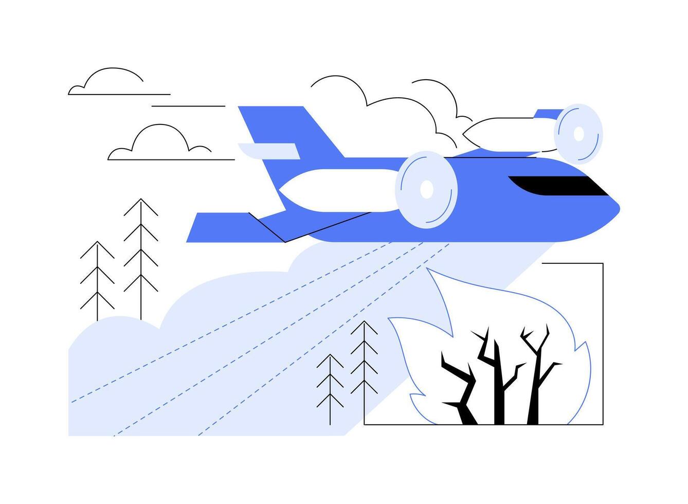 Aerial firefighting abstract concept illustration. vector