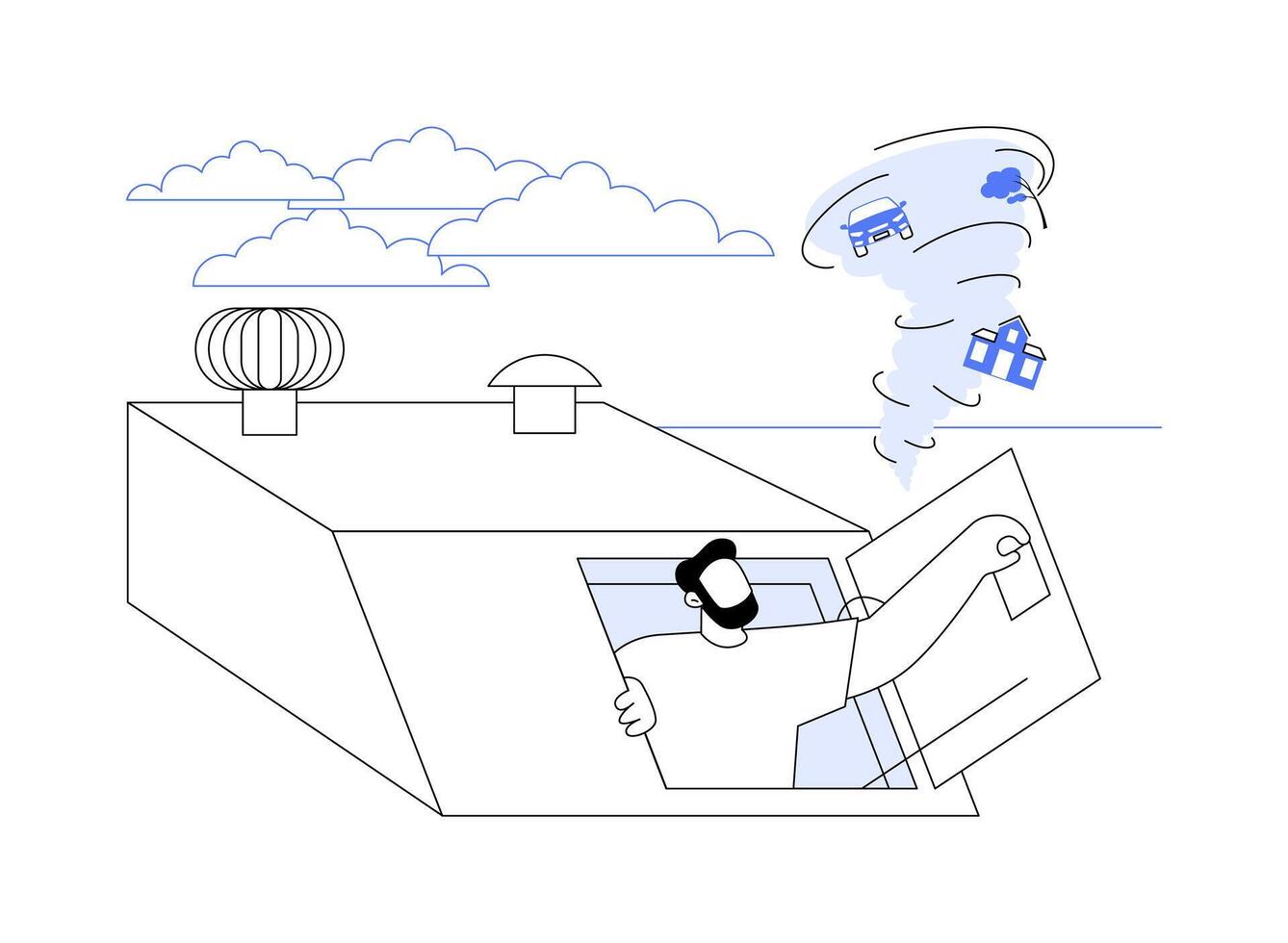 Tornado shelter abstract concept illustration. vector