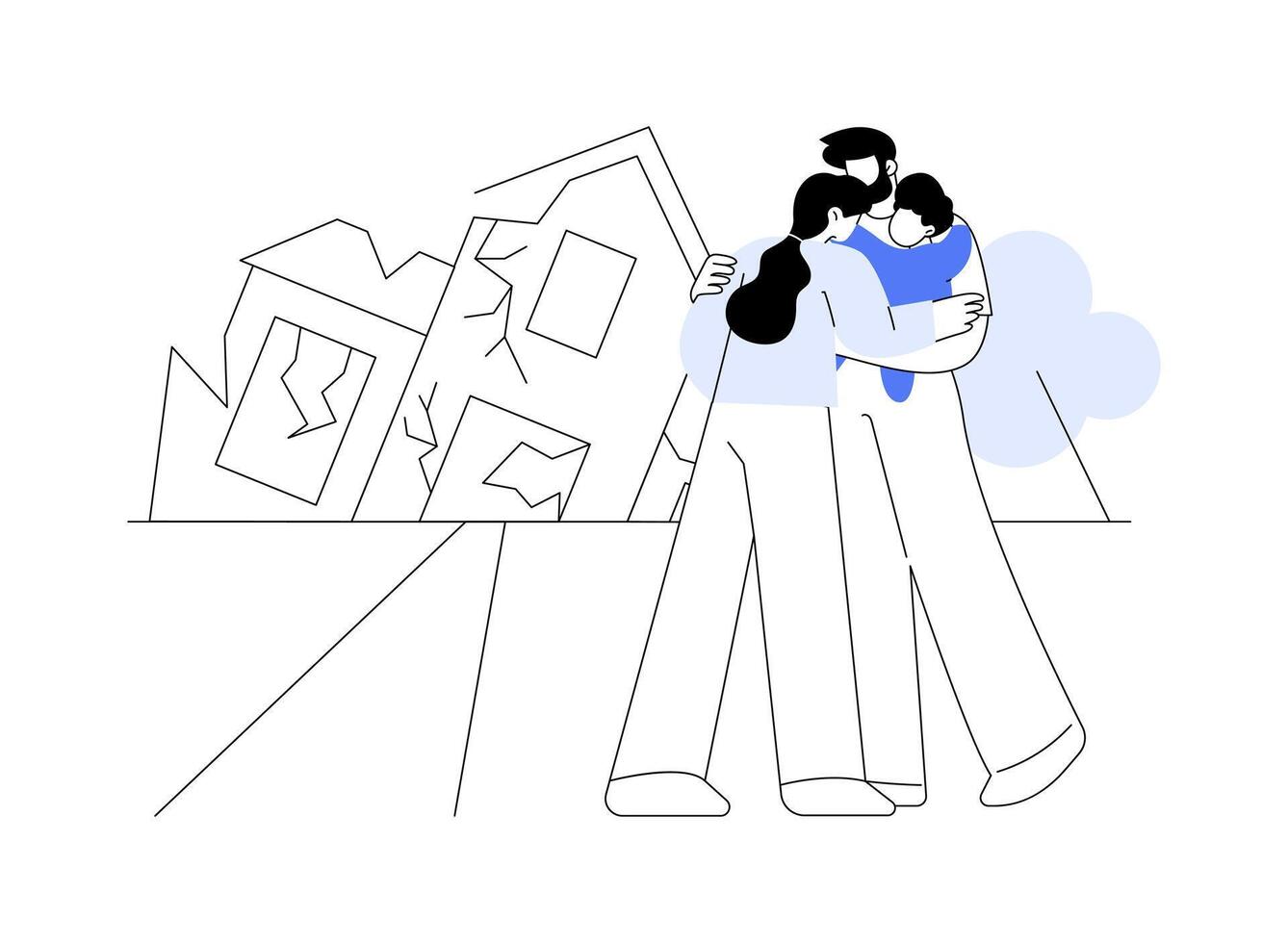 Damage from hurricane abstract concept illustration. vector