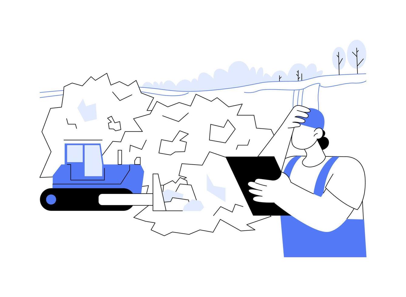 Industrial waste problem abstract concept illustration. vector