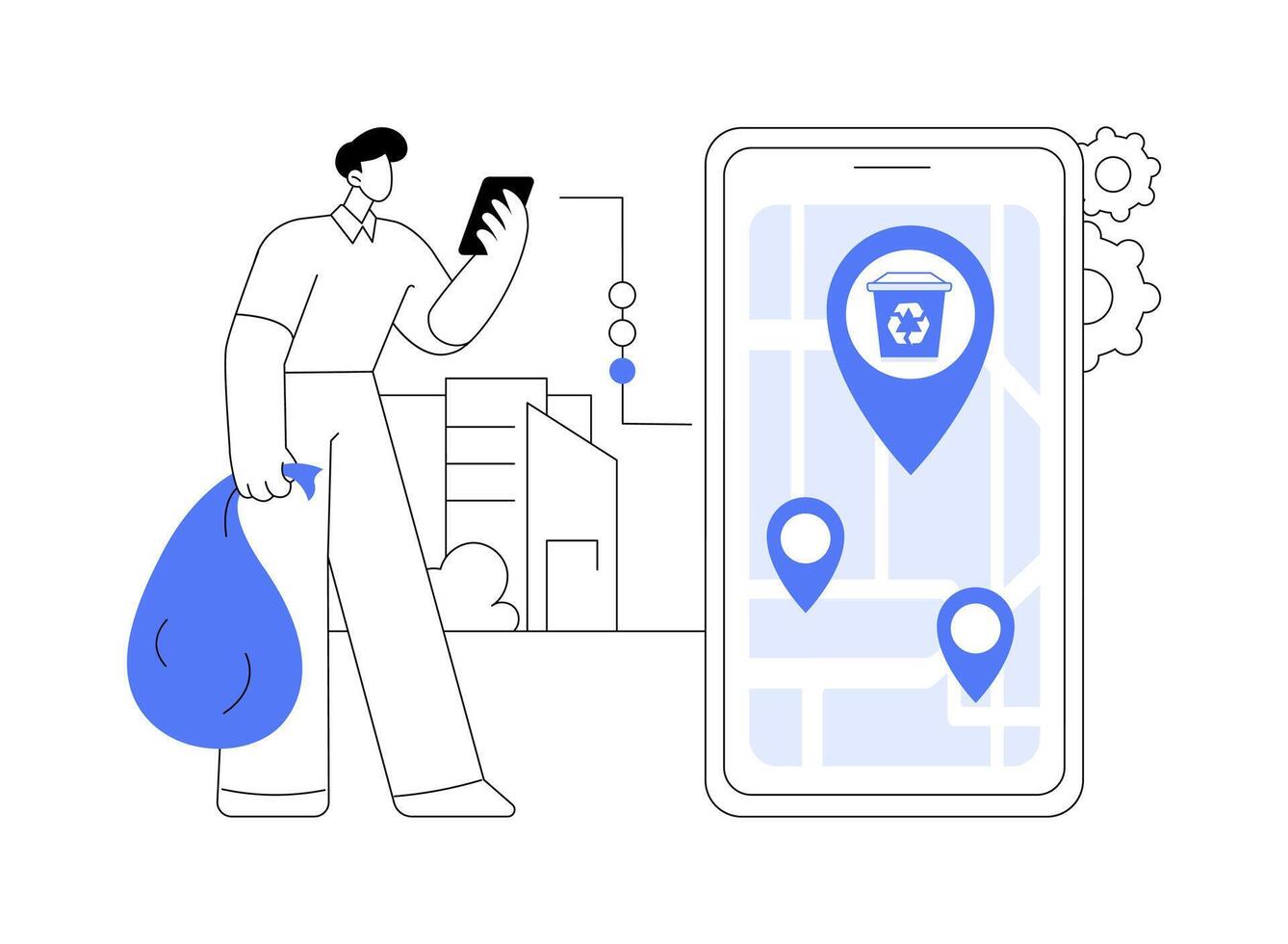 Waste app for citizens abstract concept illustration. vector