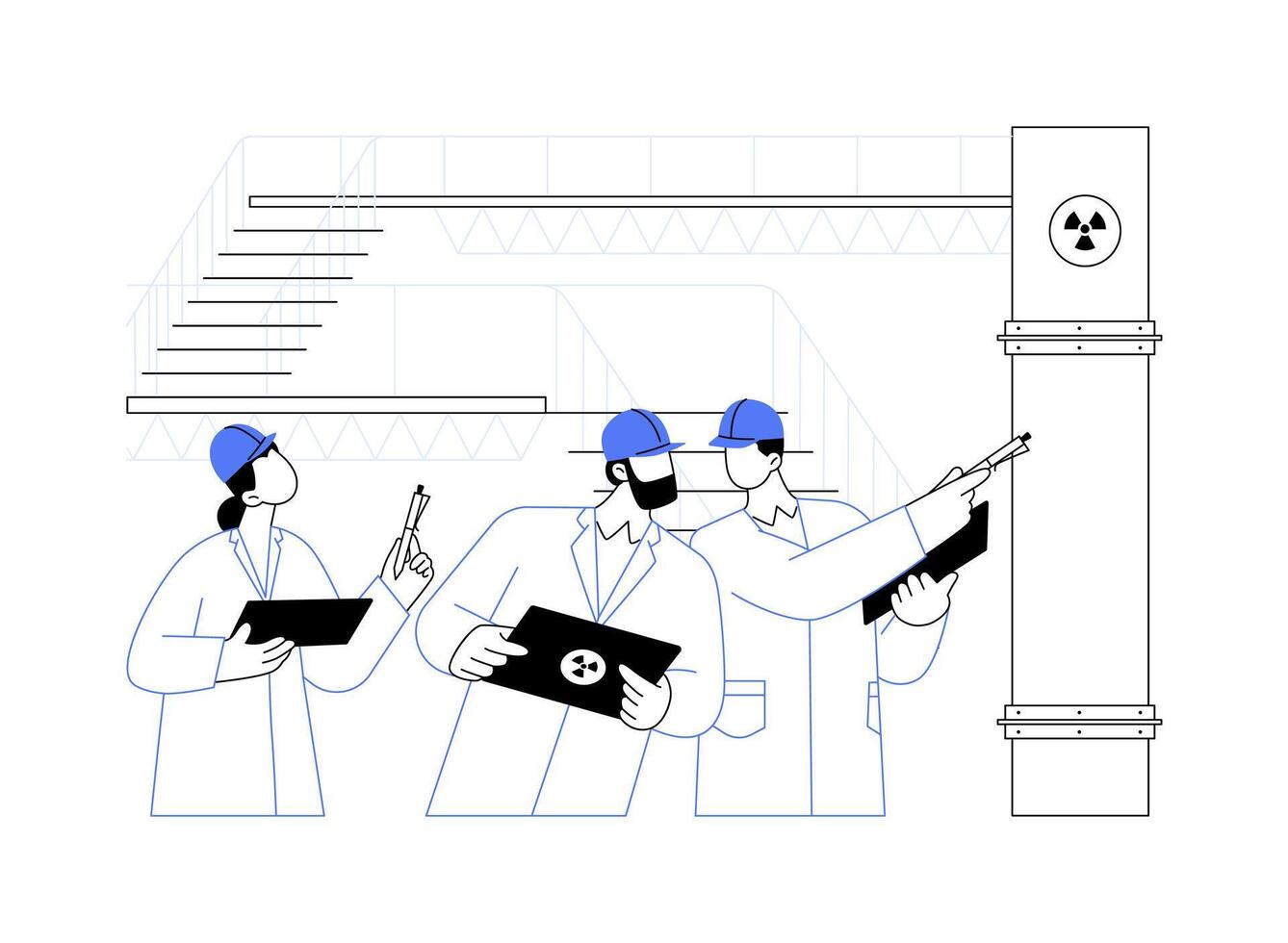 Nuclear power safety inspector abstract concept illustration. vector