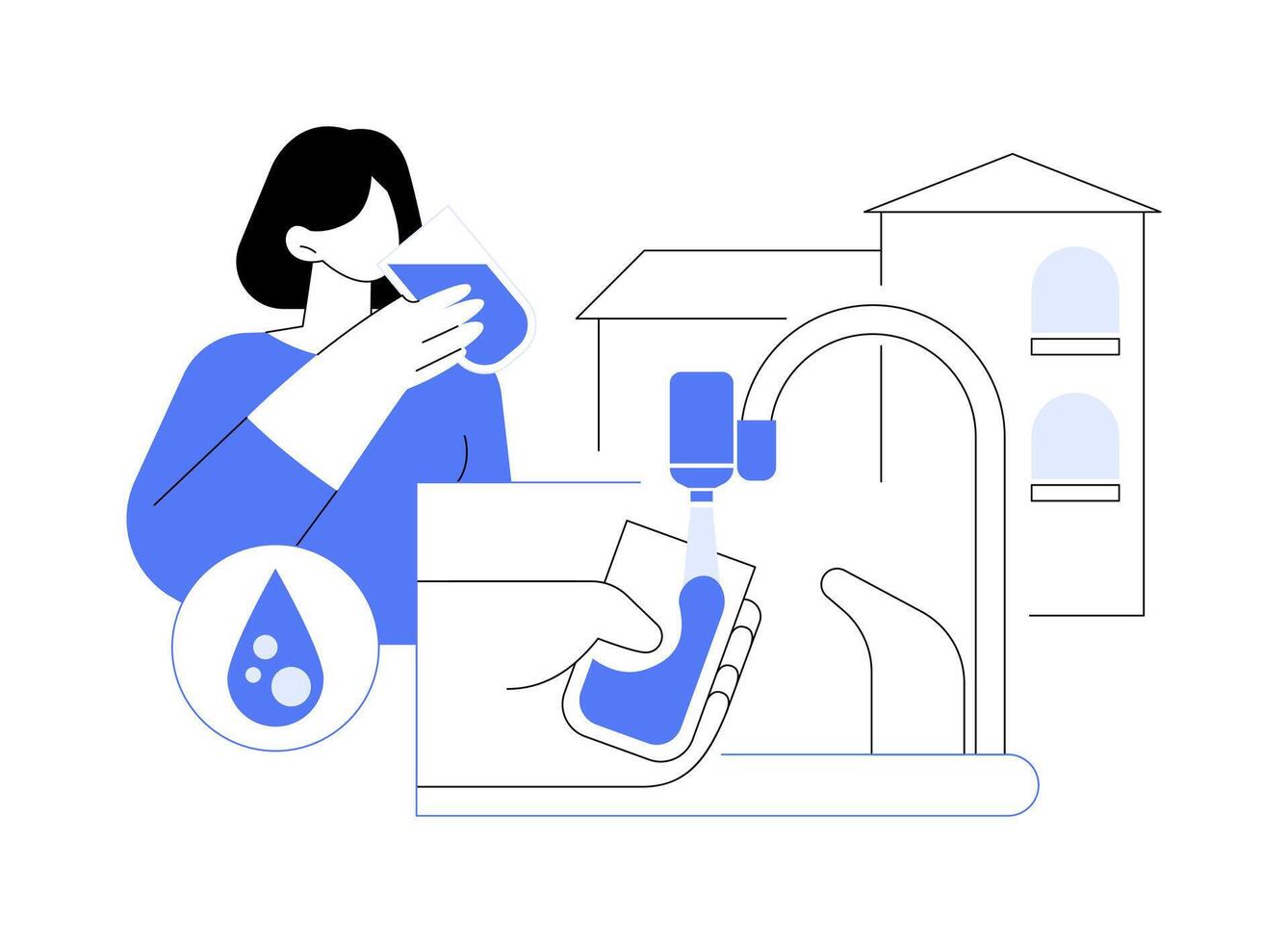 Home water purifier abstract concept illustration. vector