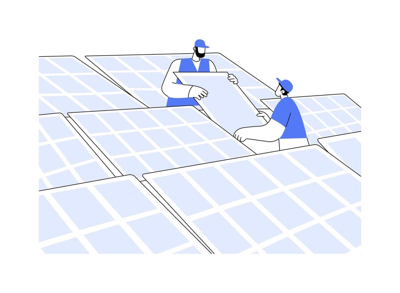 Solar power plants abstract concept illustration. vector
