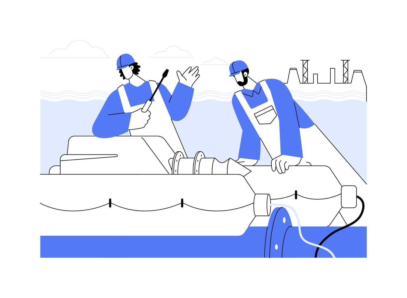 Wave power abstract concept illustration. vector