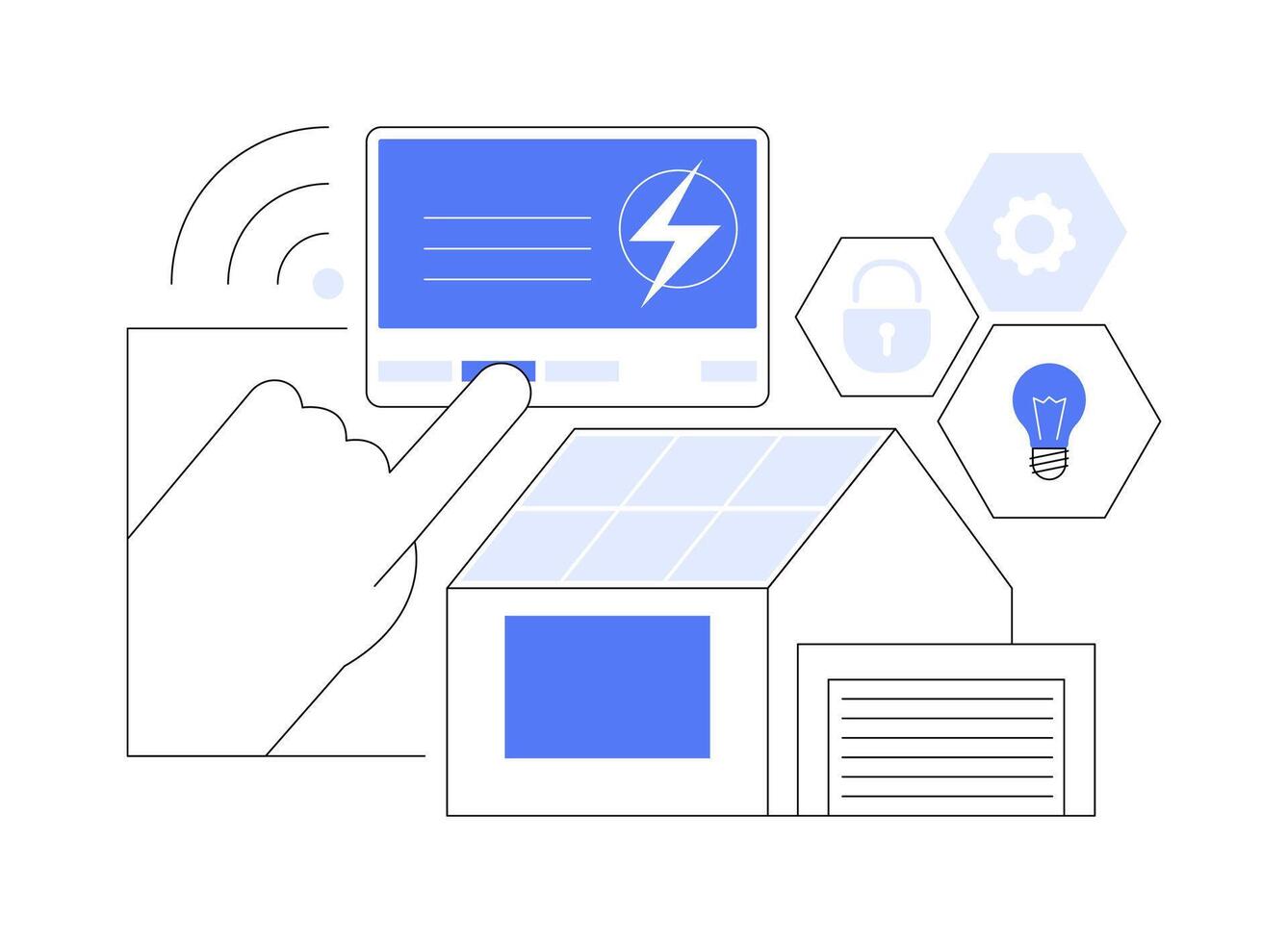 Home energy monitor abstract concept illustration. vector
