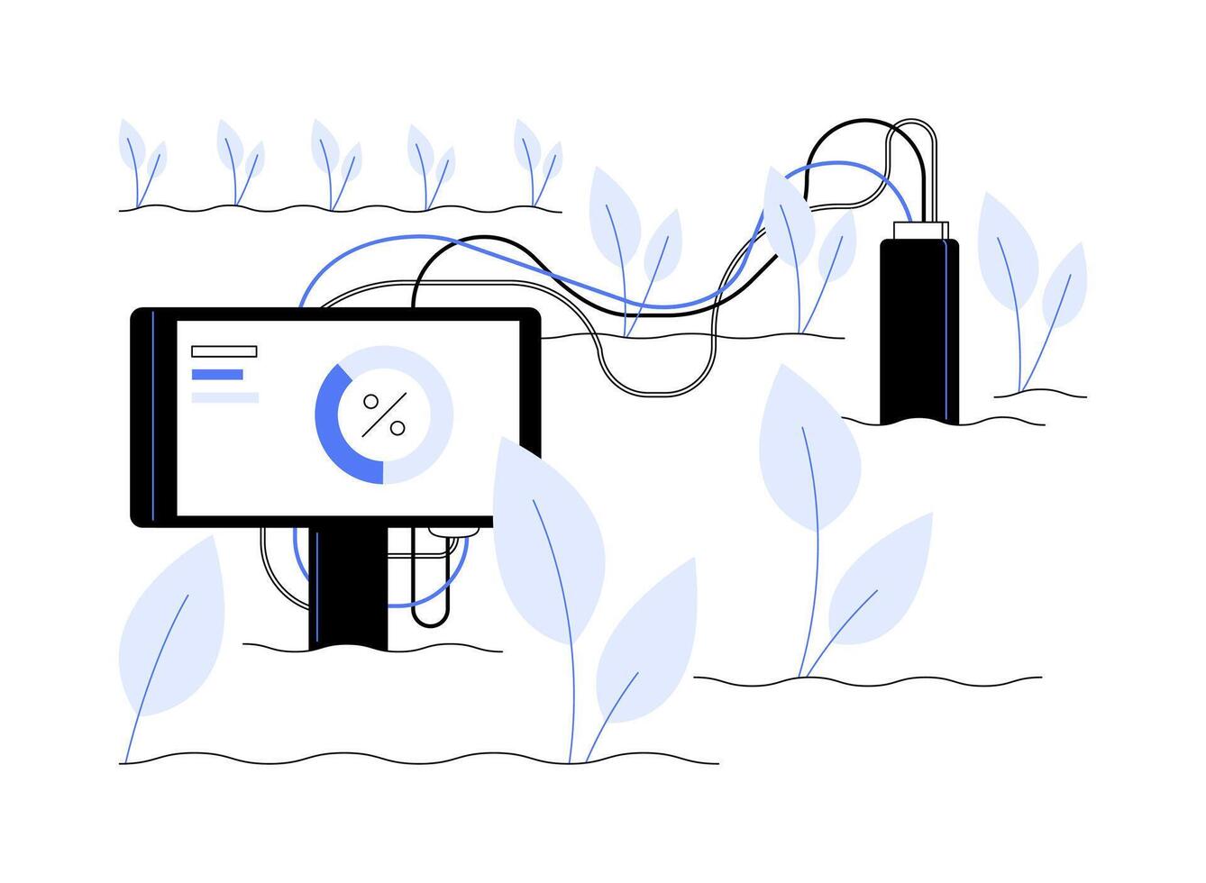 Soil moisture sensor abstract concept illustration. vector