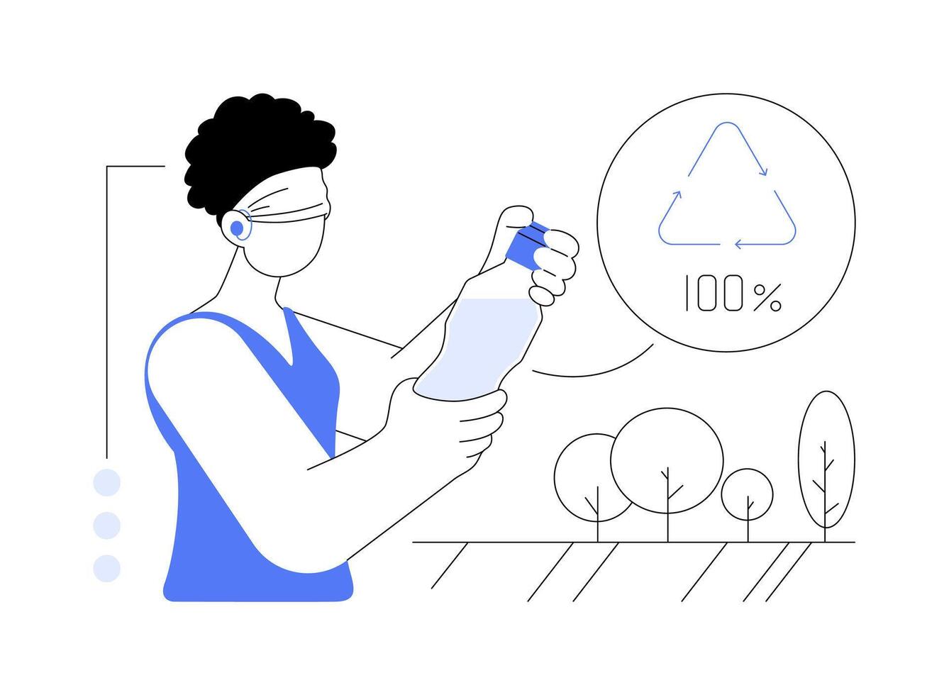 Recycled plastic abstract concept illustration. vector