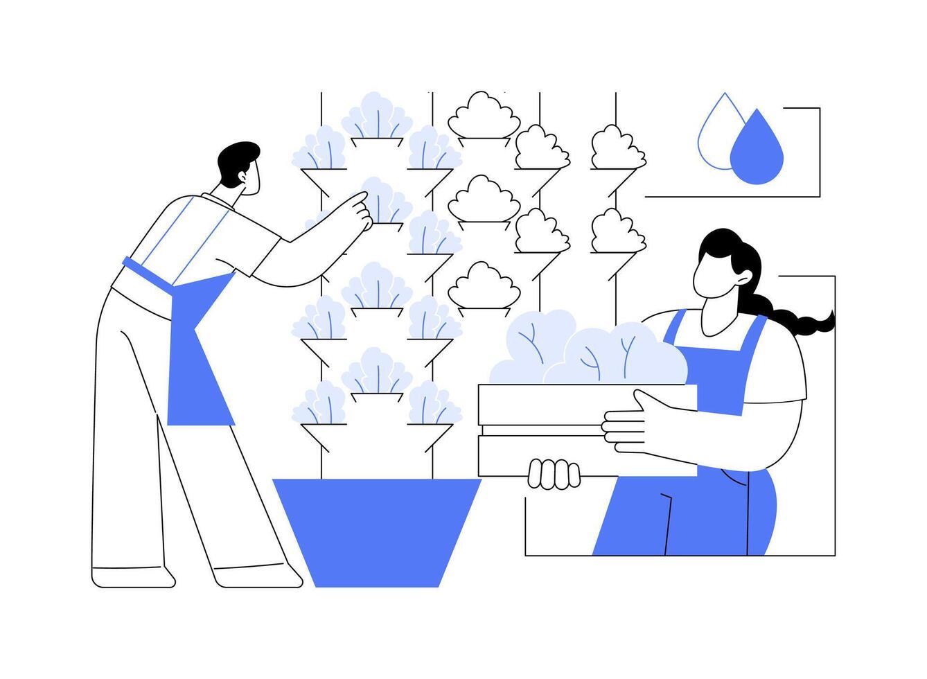 Aeroponics abstract concept illustration. vector