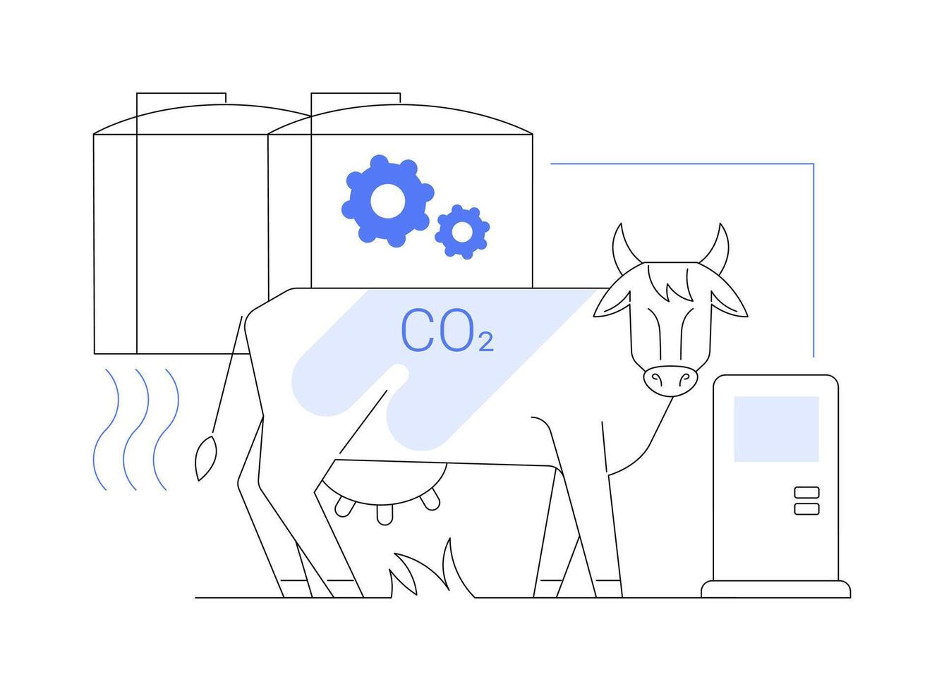 Methane capture abstract concept illustration. vector