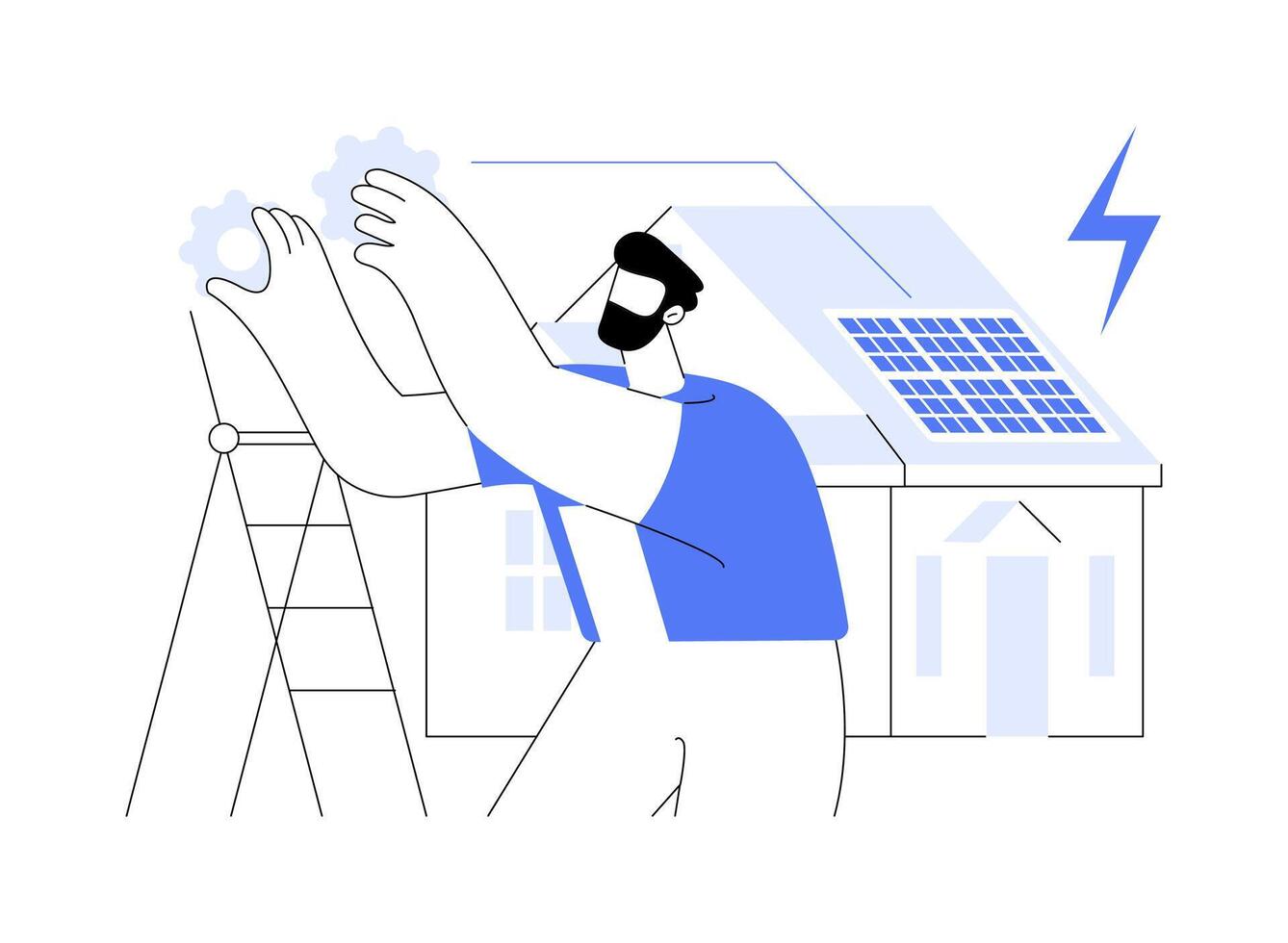 Residential solar panel abstract concept illustration. vector