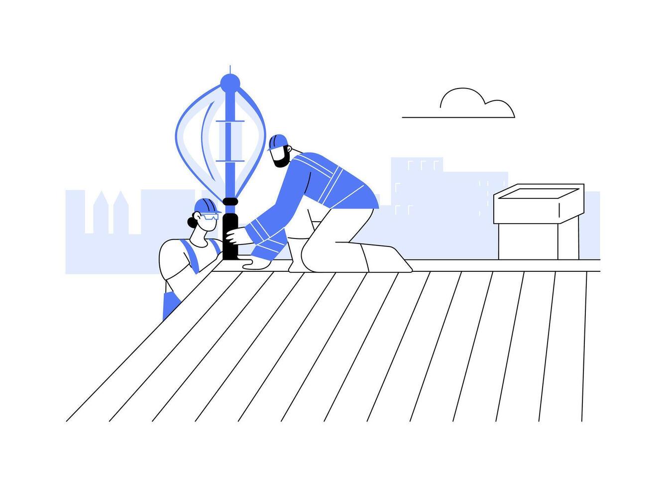 Small-scale wind power abstract concept illustration. vector