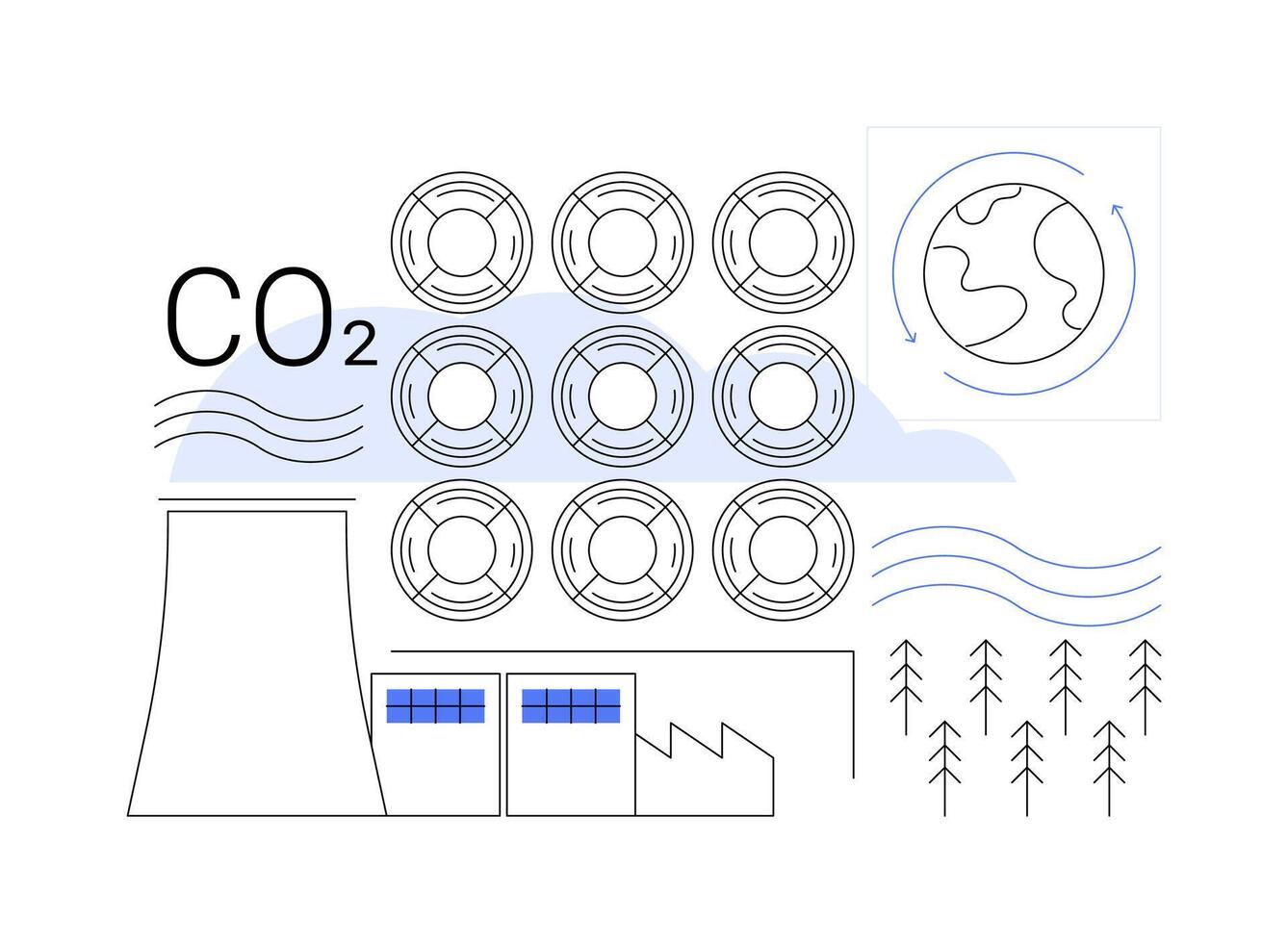 Carbon capture abstract concept illustration. vector