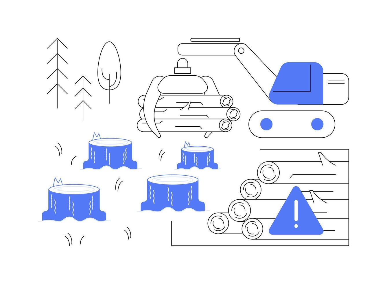 Deforestation abstract concept illustration. vector
