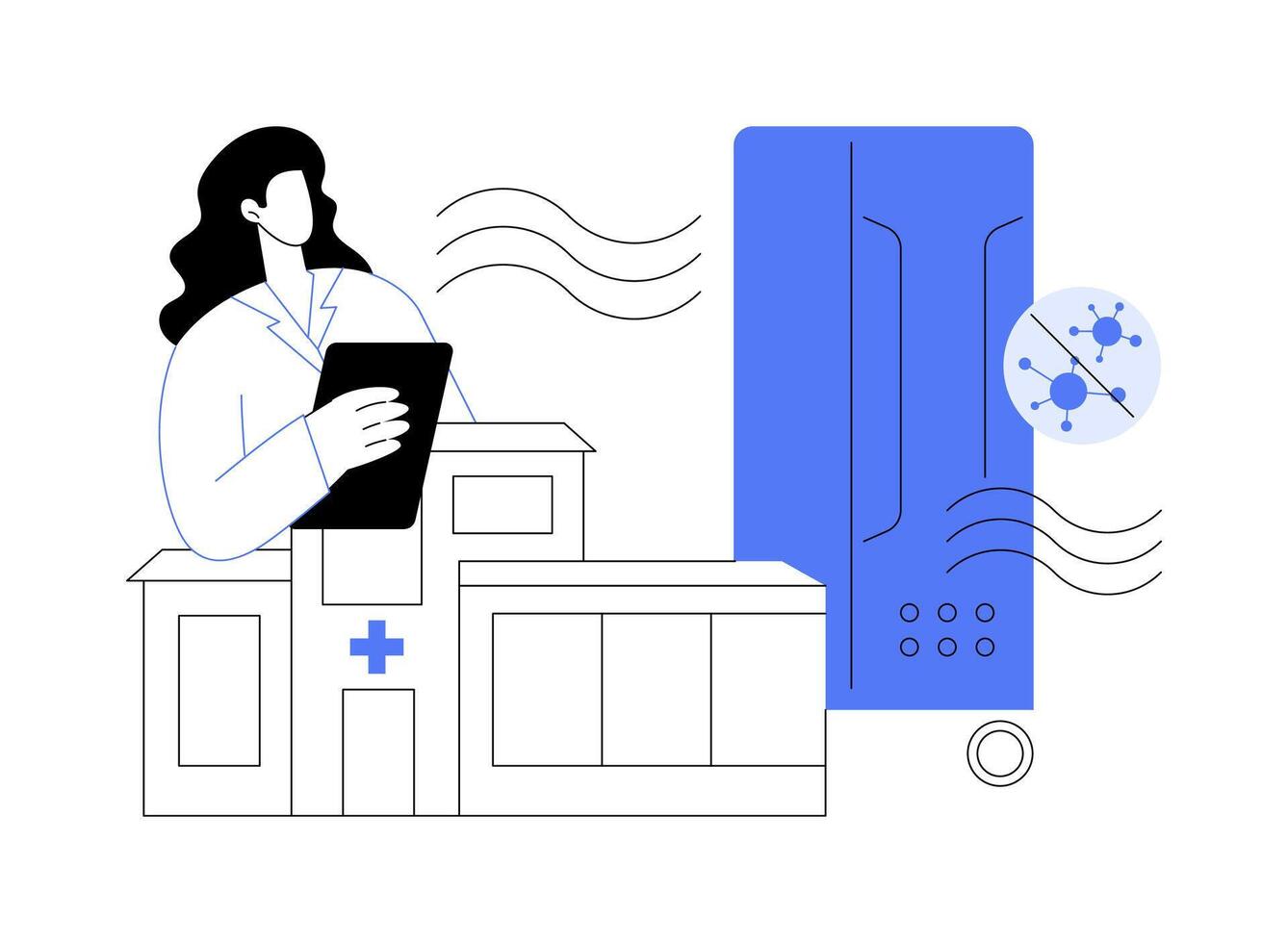 HEPA filtration abstract concept illustration. vector