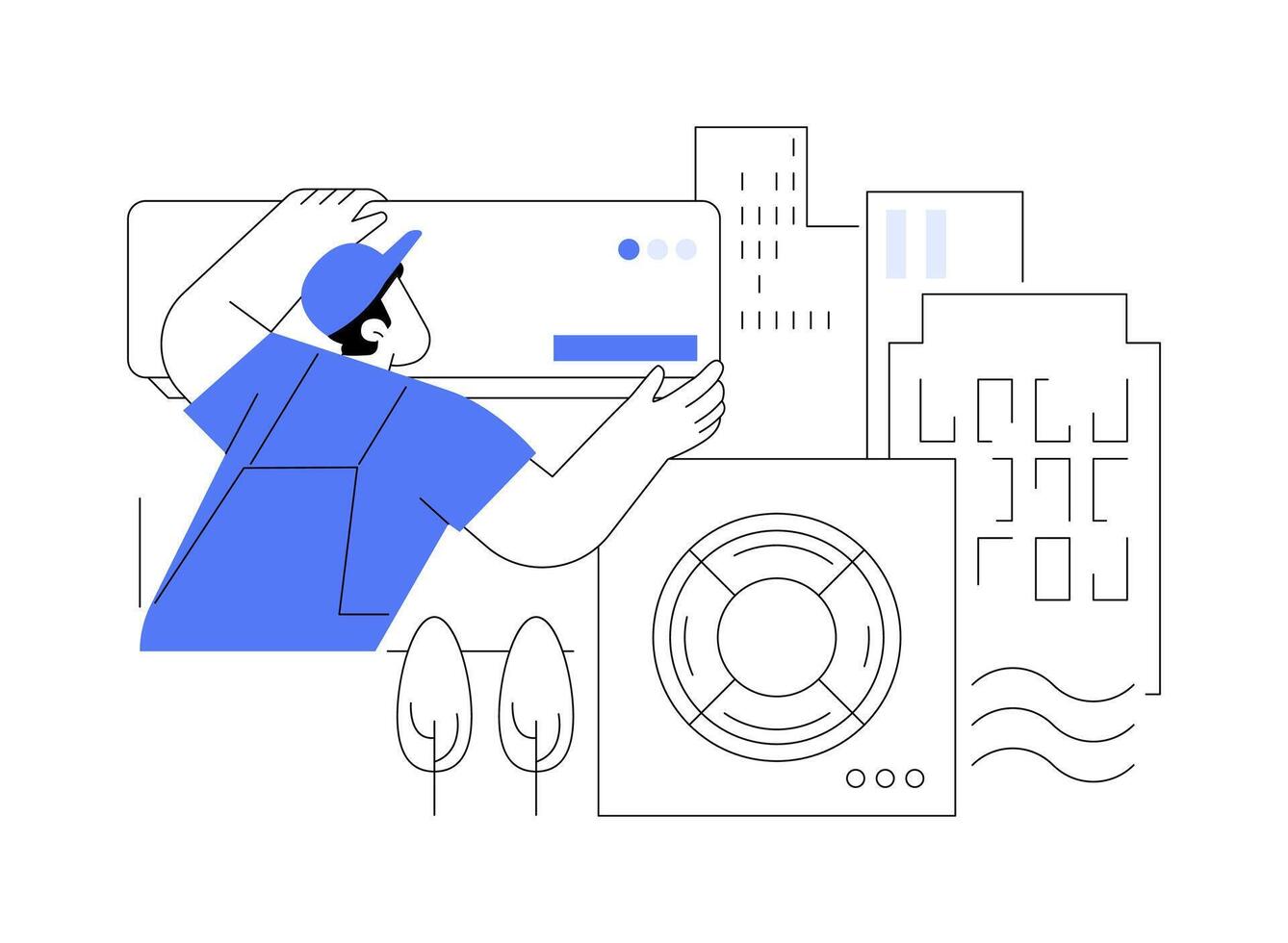 Industrial air conditioning abstract concept illustration. vector