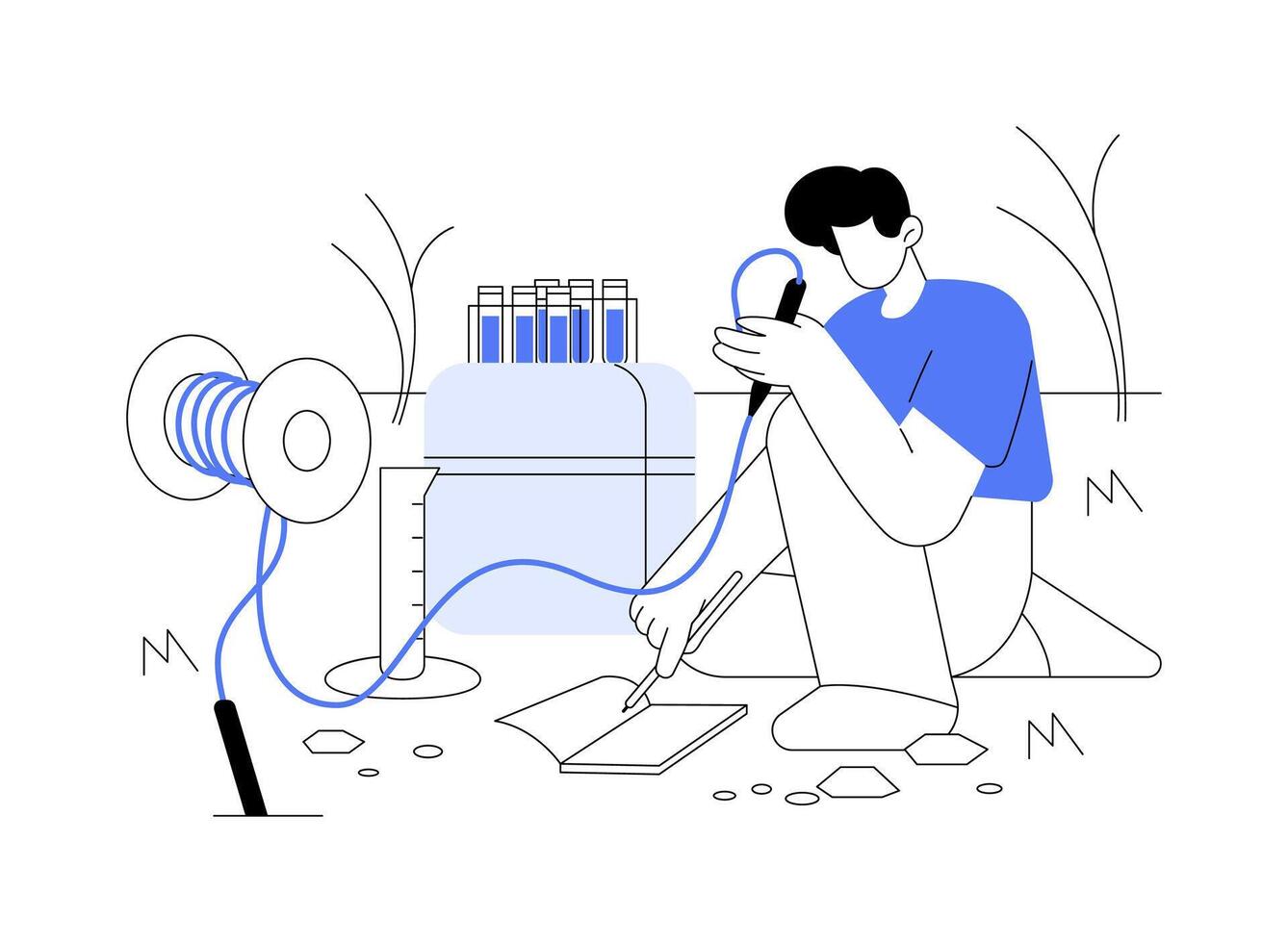 Gathering environmental data abstract concept illustration. vector