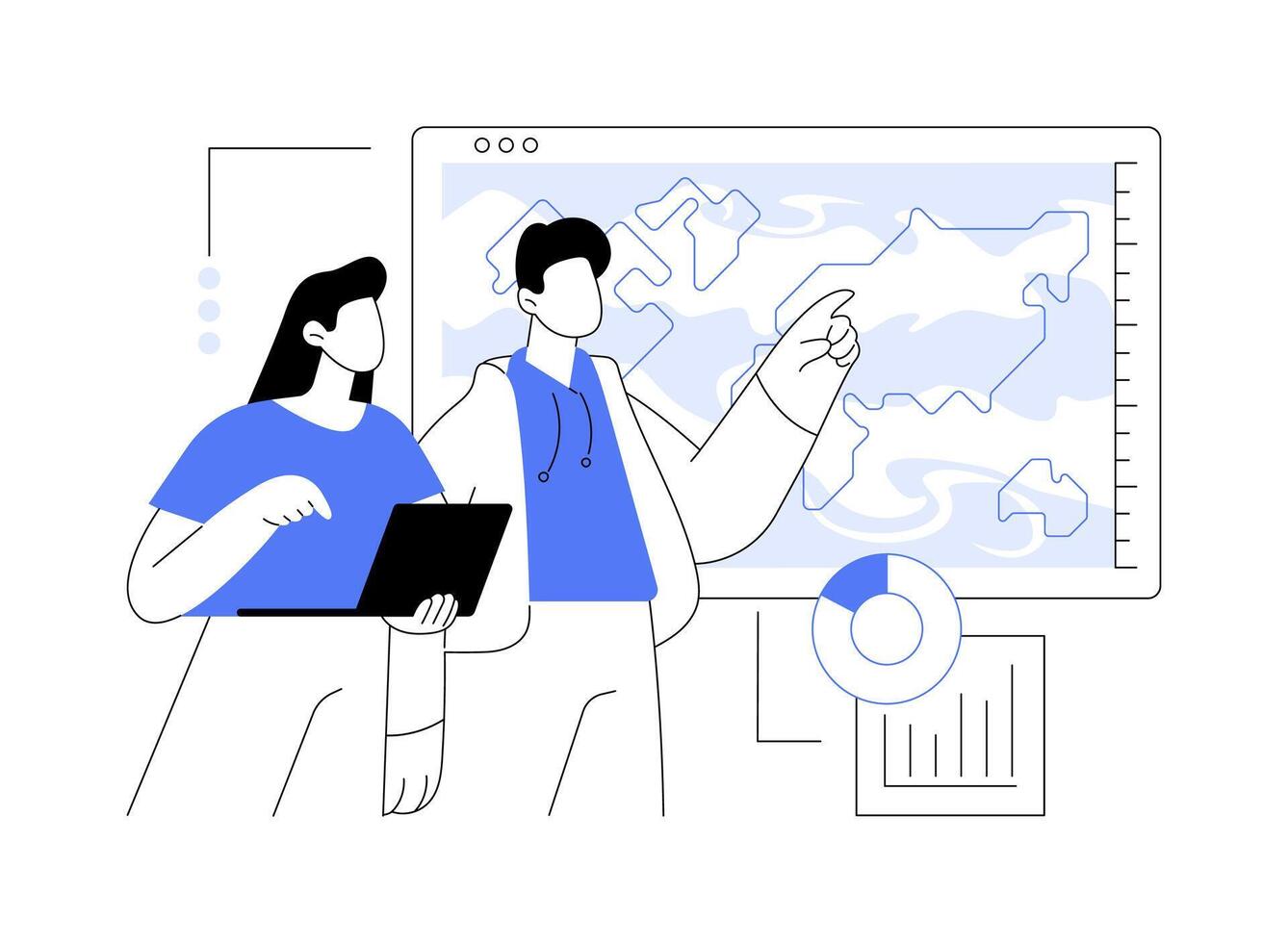 Study the atmosphere motions abstract concept illustration. vector