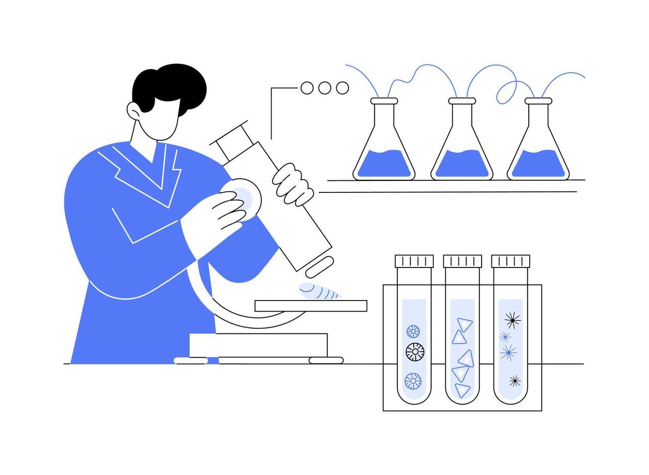 Conduct research in marine laboratory abstract concept illustration. vector