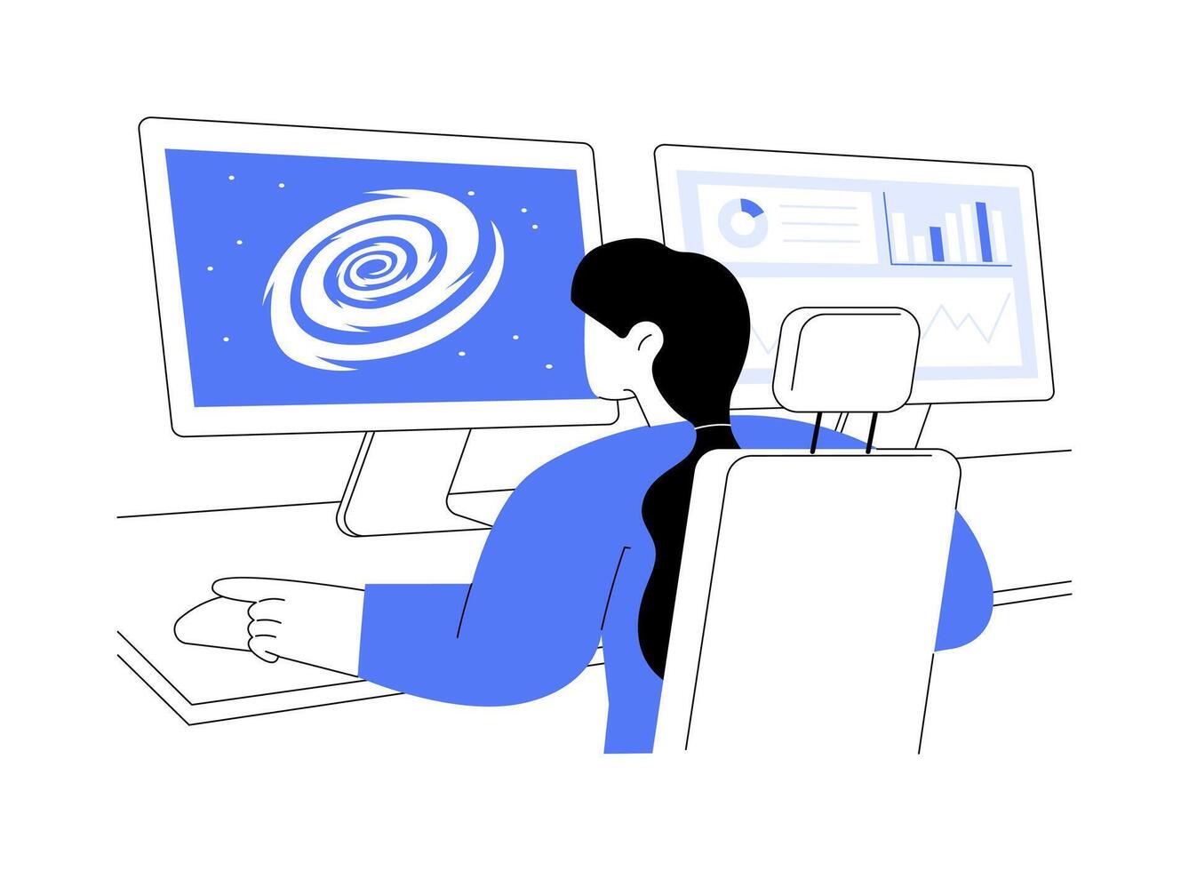 Analyze astronomical data abstract concept illustration. vector