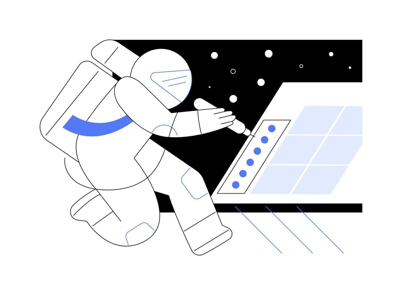 Work in open space abstract concept illustration. vector