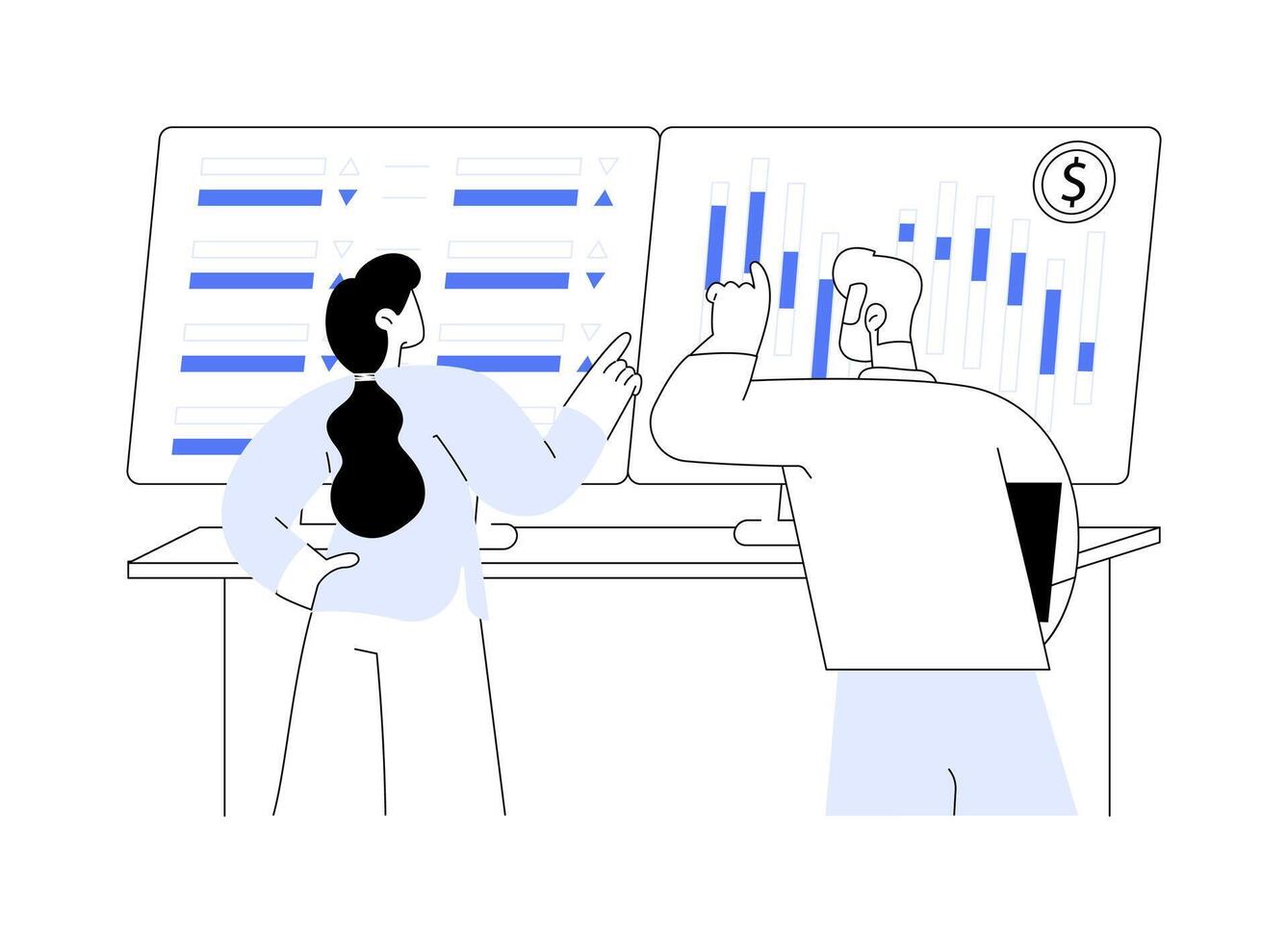 Stock market predictions abstract concept illustration. vector