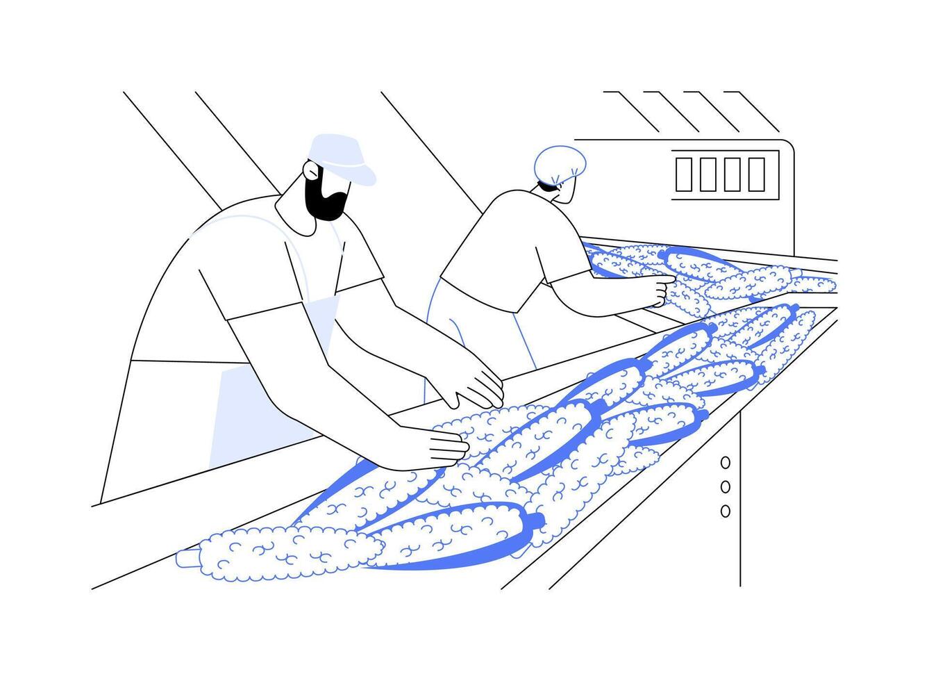 Primary food processing abstract concept illustration. vector