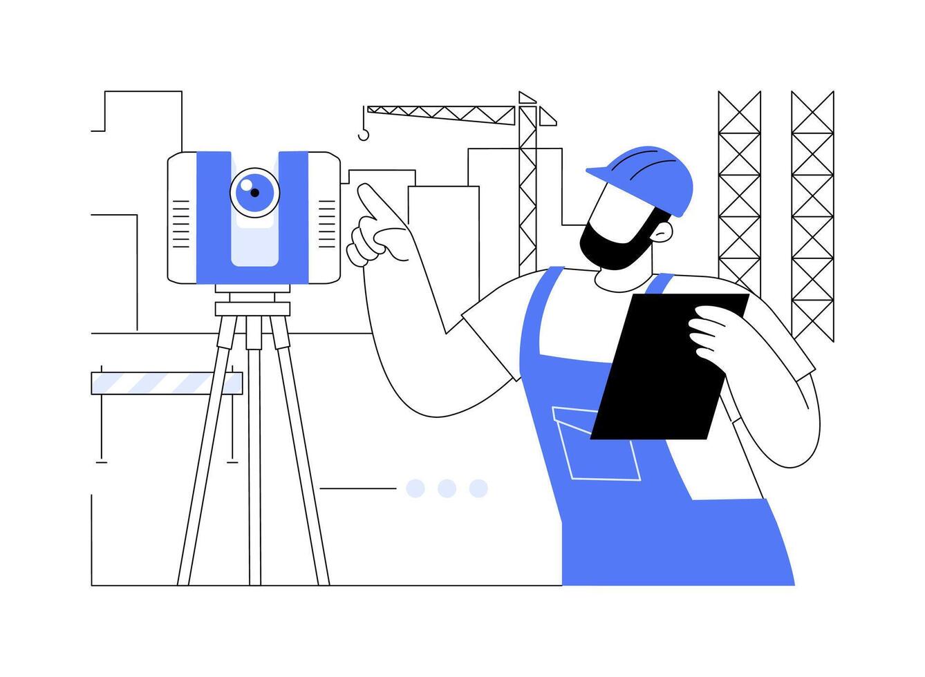 Laser scanners abstract concept illustration. vector