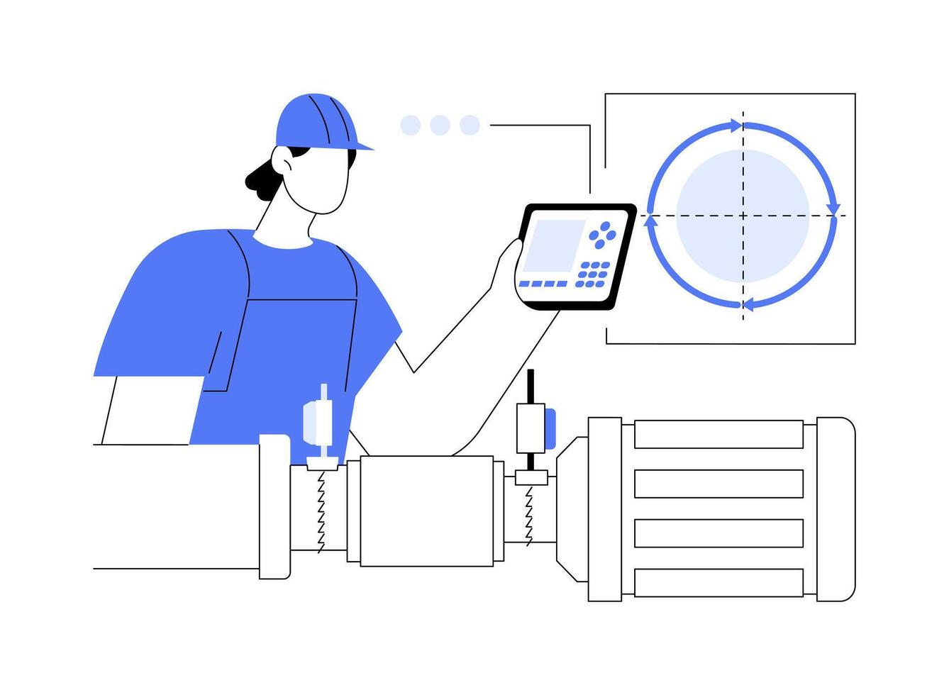 Alignment and measurement lasers abstract concept illustration. vector