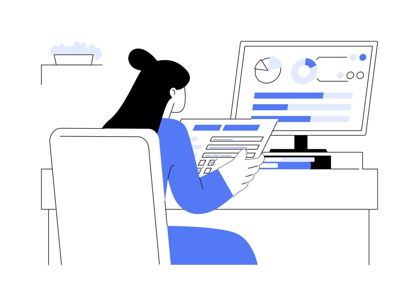 Survey data visualization abstract concept illustration. vector