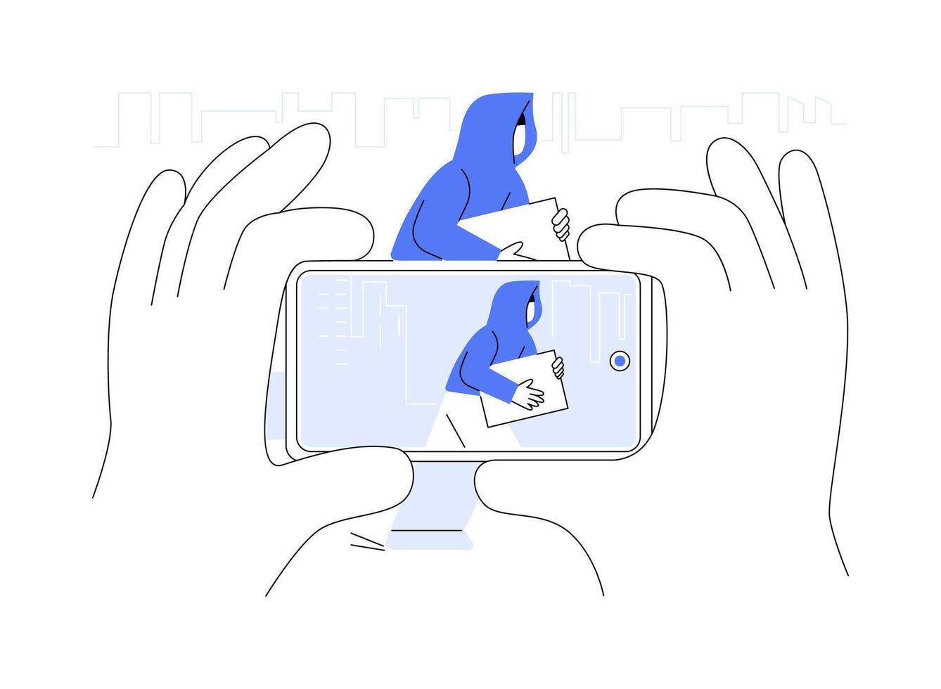 Broadcasting evidence abstract concept illustration. vector