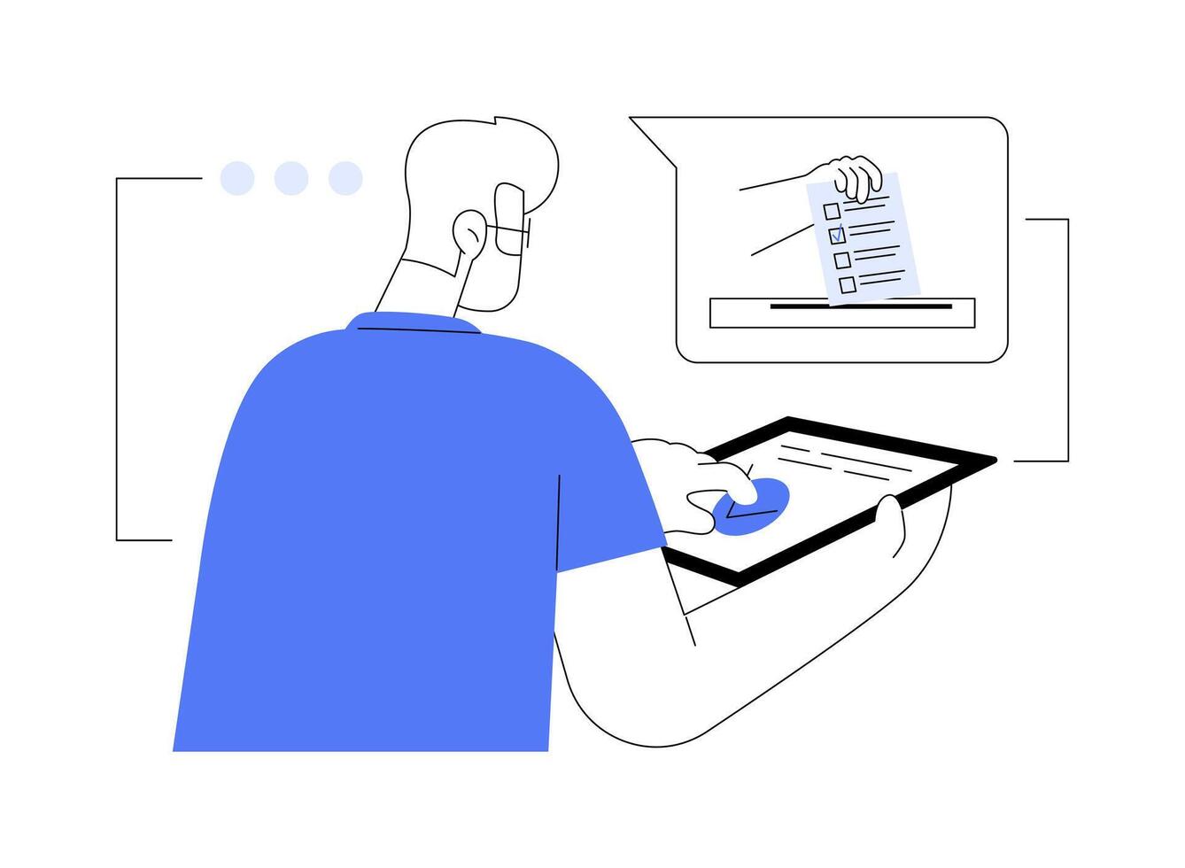 Voting online abstract concept illustration. vector