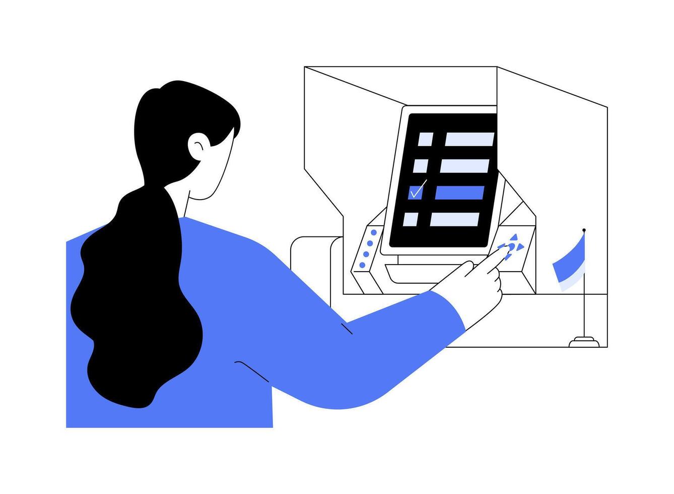 Electronic voting machine abstract concept illustration. vector