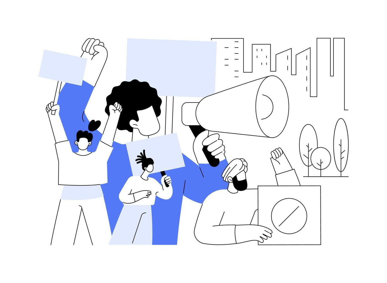 Mass protest abstract concept illustration. vector