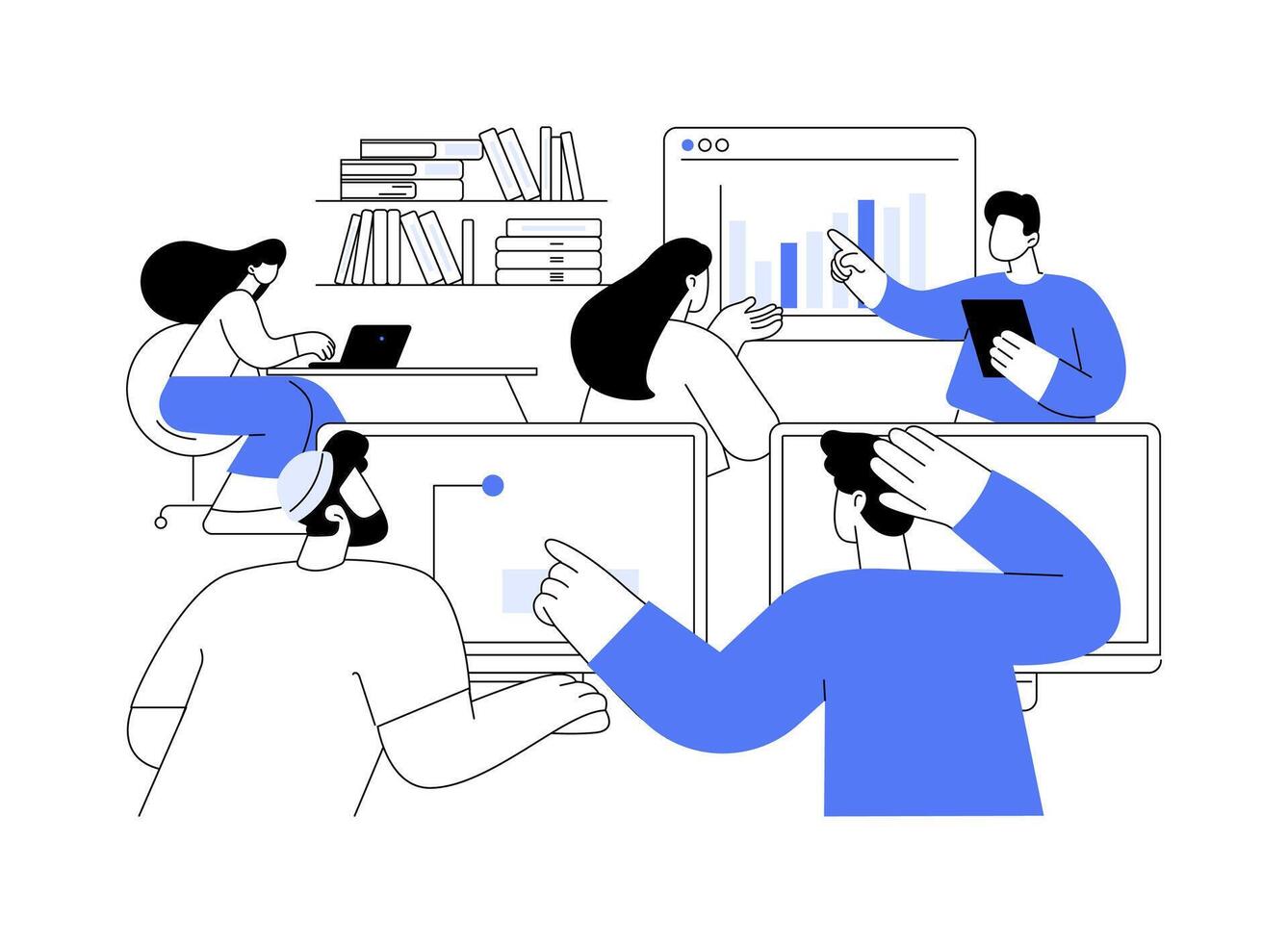Workspace abstract concept illustration. vector