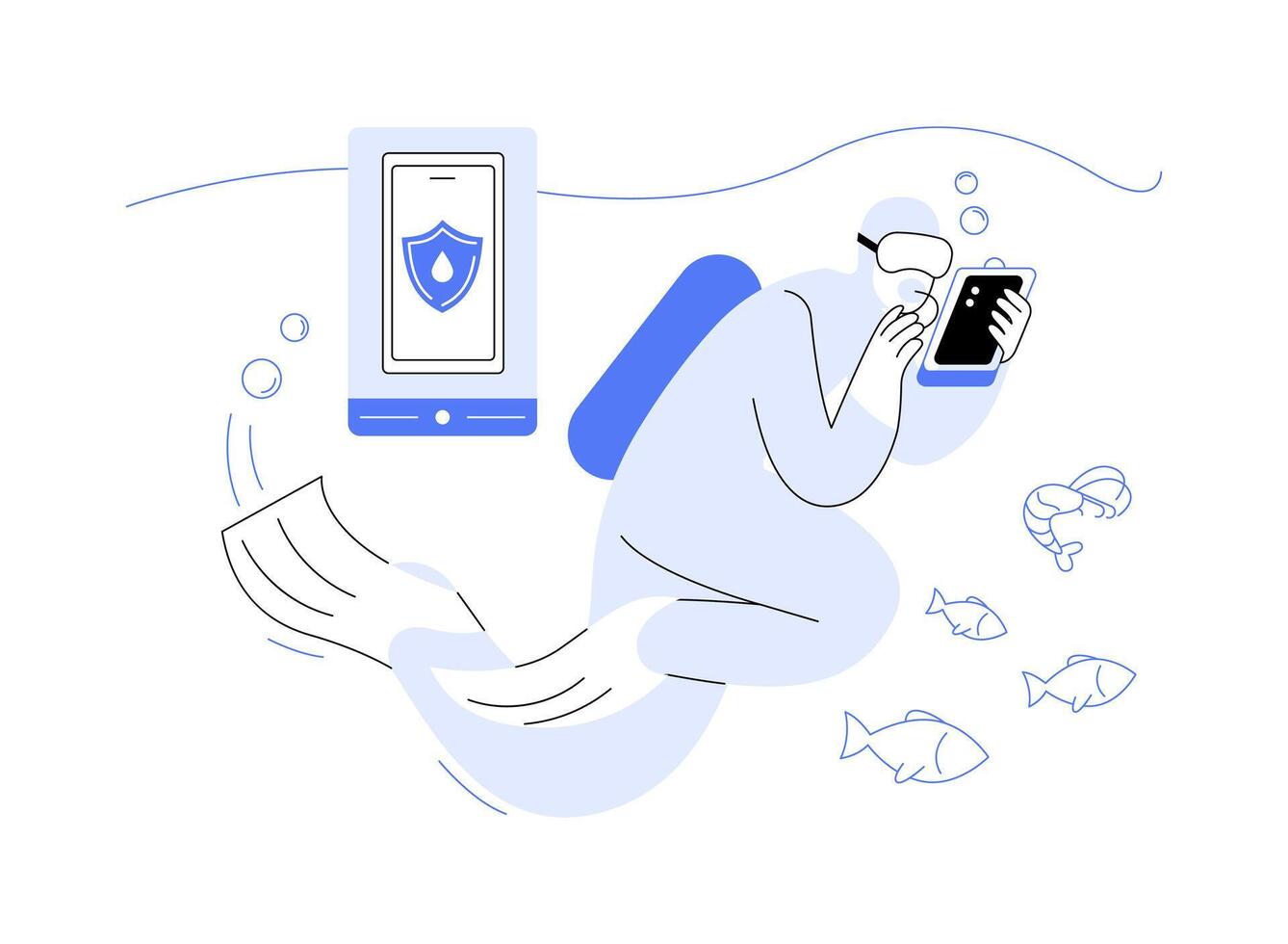 Waterproof pouch abstract concept illustration. vector
