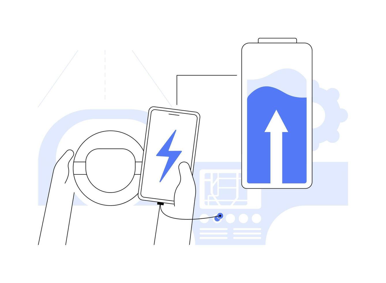 Car charger abstract concept illustration. vector