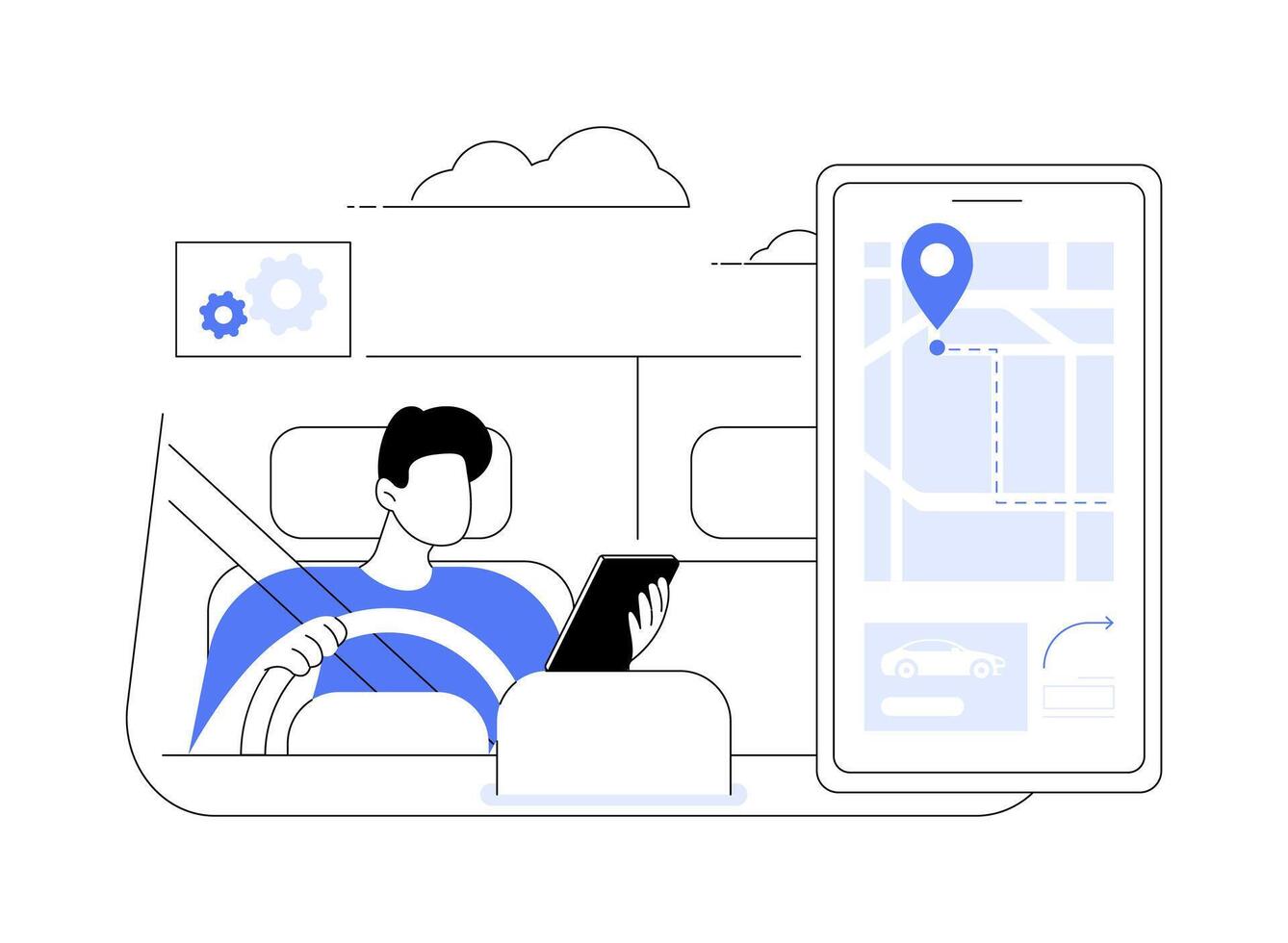 Navigation apps abstract concept illustration. vector