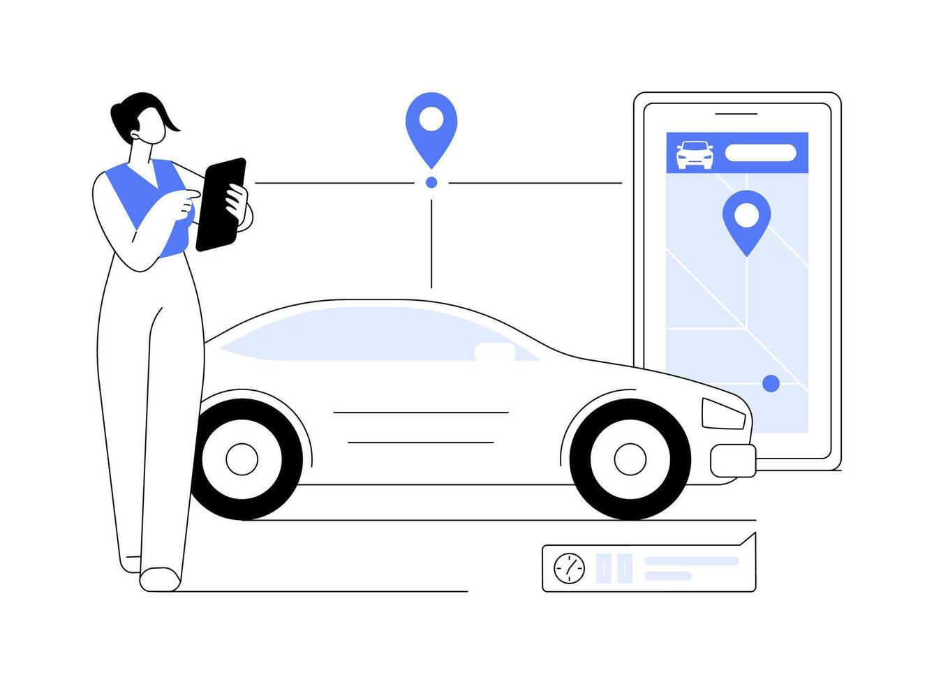 Ride-sharing apps abstract concept illustration. vector