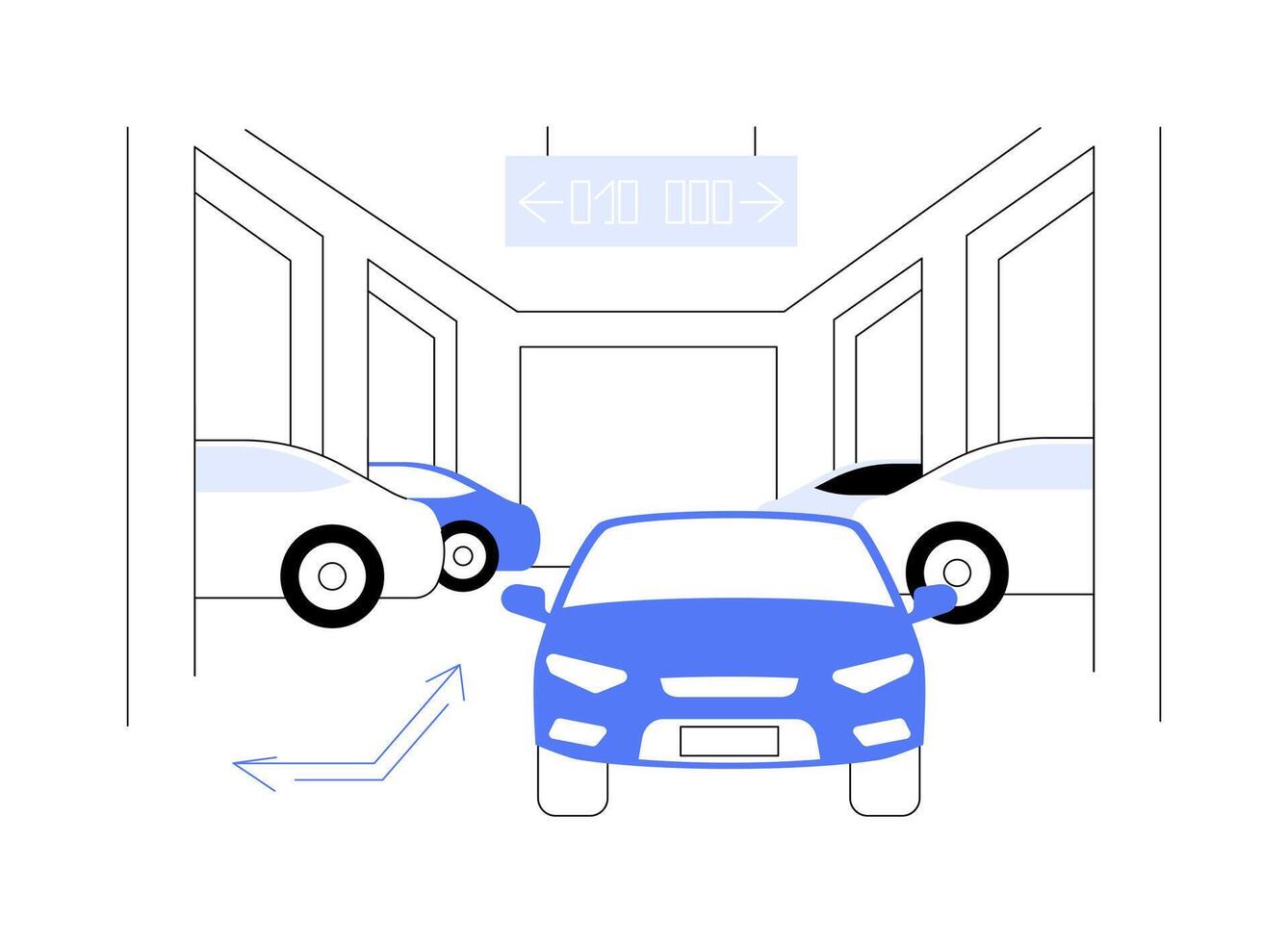 Parking guidance system abstract concept illustration. vector